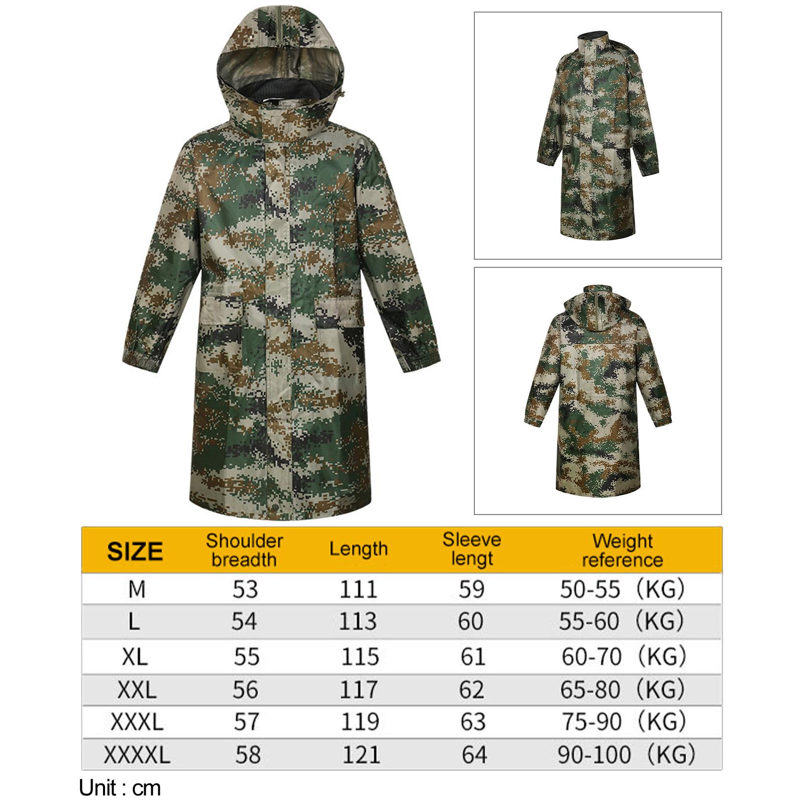 Raincoats with Hood Waterproof Camouflage Rain Jacket for Men Adults Fishing Hiking Travel