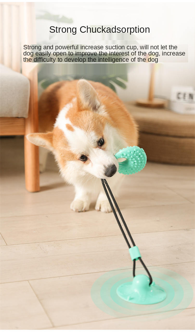 Dog Toys Silicon Suction Cup Tug Interactive Dog Ball Toy for Pet Chew Bite Tooth Cleaning Toothbrush Slow Food Pet Supplies