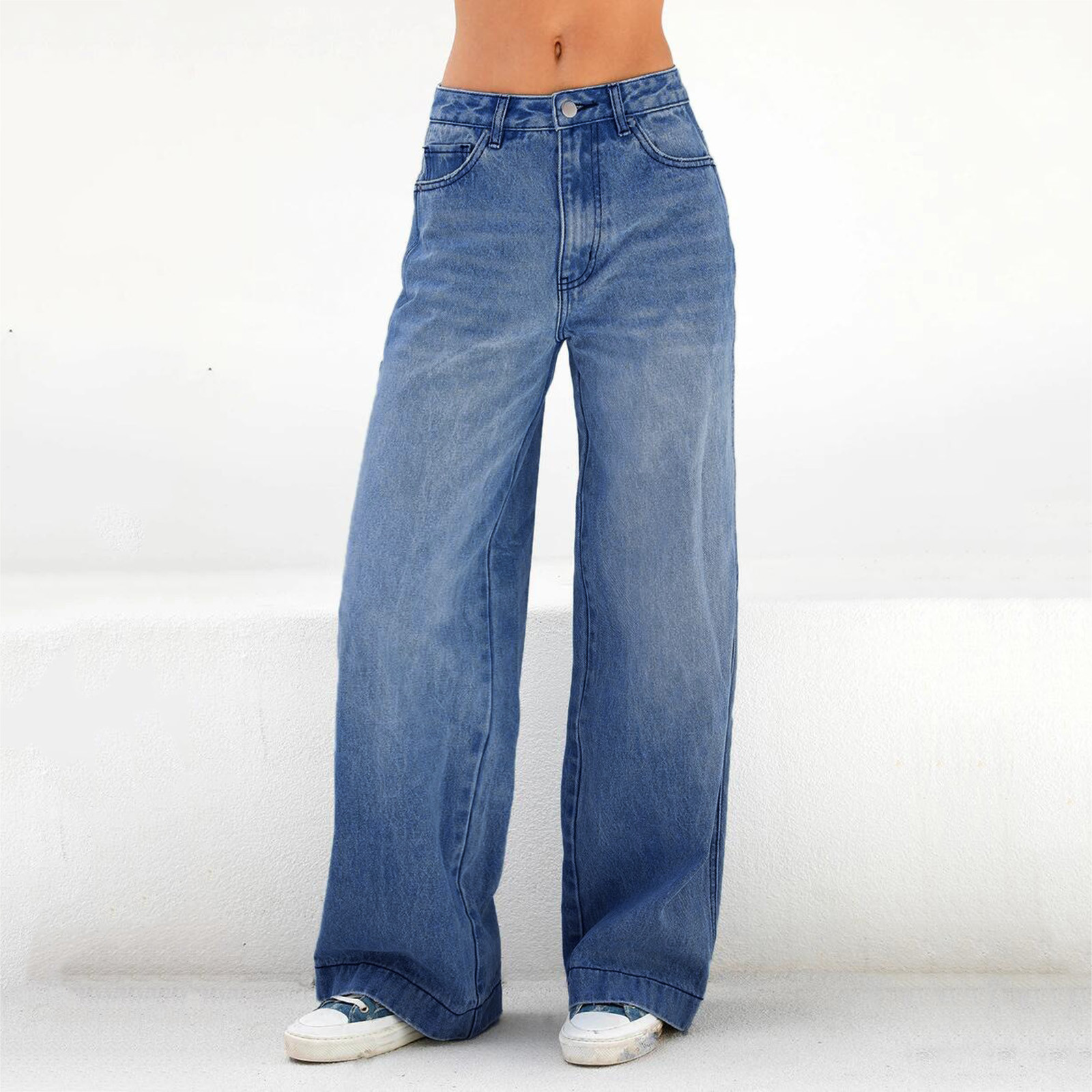 Title 1, Jeans strappati larghi vintage da donna alla mo...