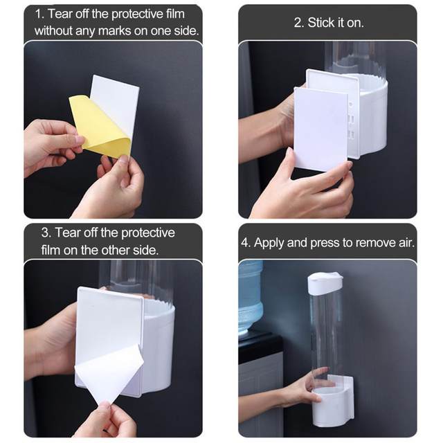 Dispenser Per Bicchieri Da Parete - Portabicchieri Usa E Getta, Organizzatore Per Carta O Plastica - Foto 3