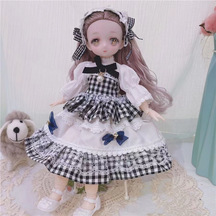 1/6 Kawaii Doll 30cm Cute Blyth Doll Joint Body Fashion BJD Dolls Toys with Dress Shoes Wig Make Up Gifts for Girl pullip