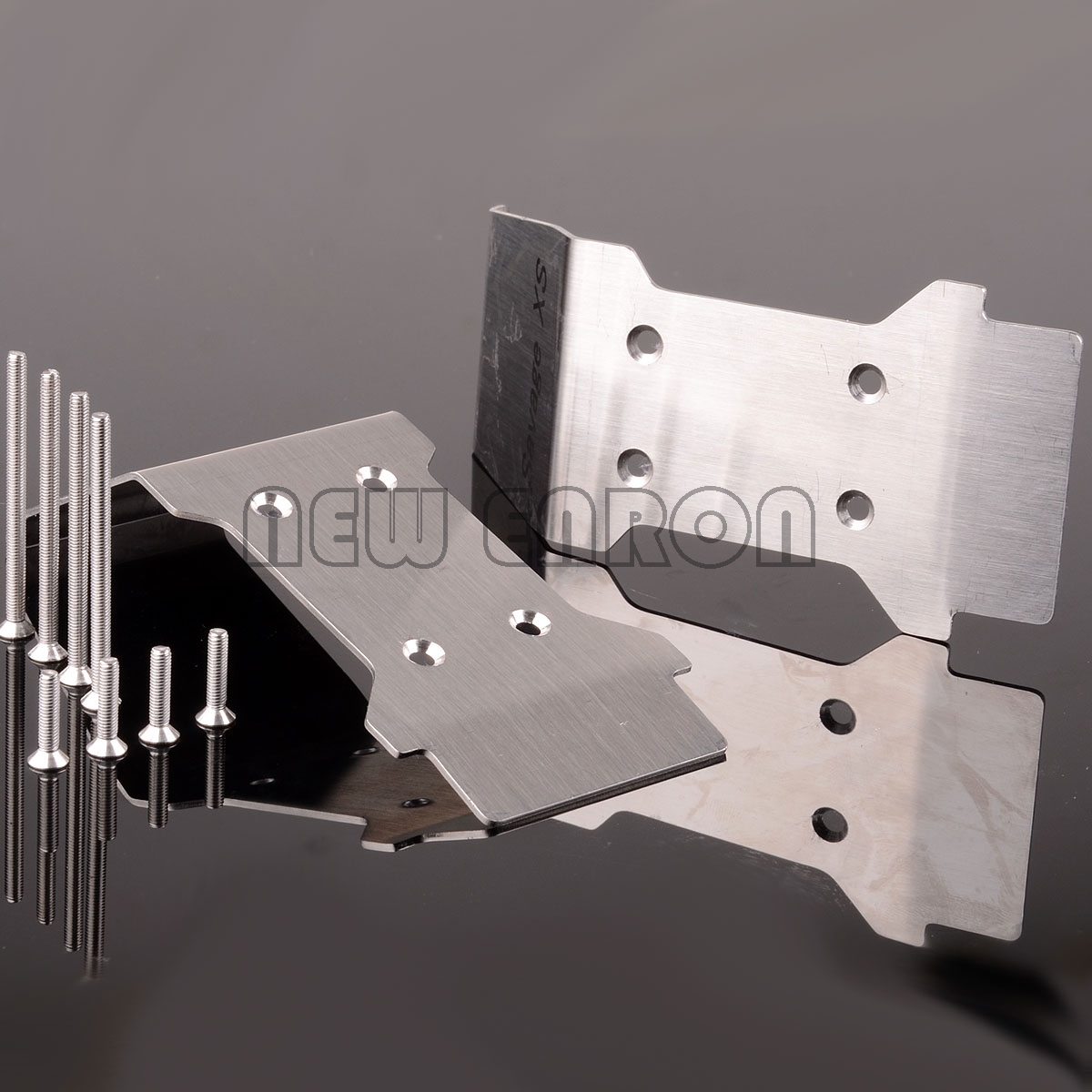 NEUE ENRON 2PCS Edelstahl-Unterfahrschutzplatte vorne und hinten # 105298 FÜR RC AUTO HPI MINI SAVAGE XS FLUX SS RTR – Detail 5