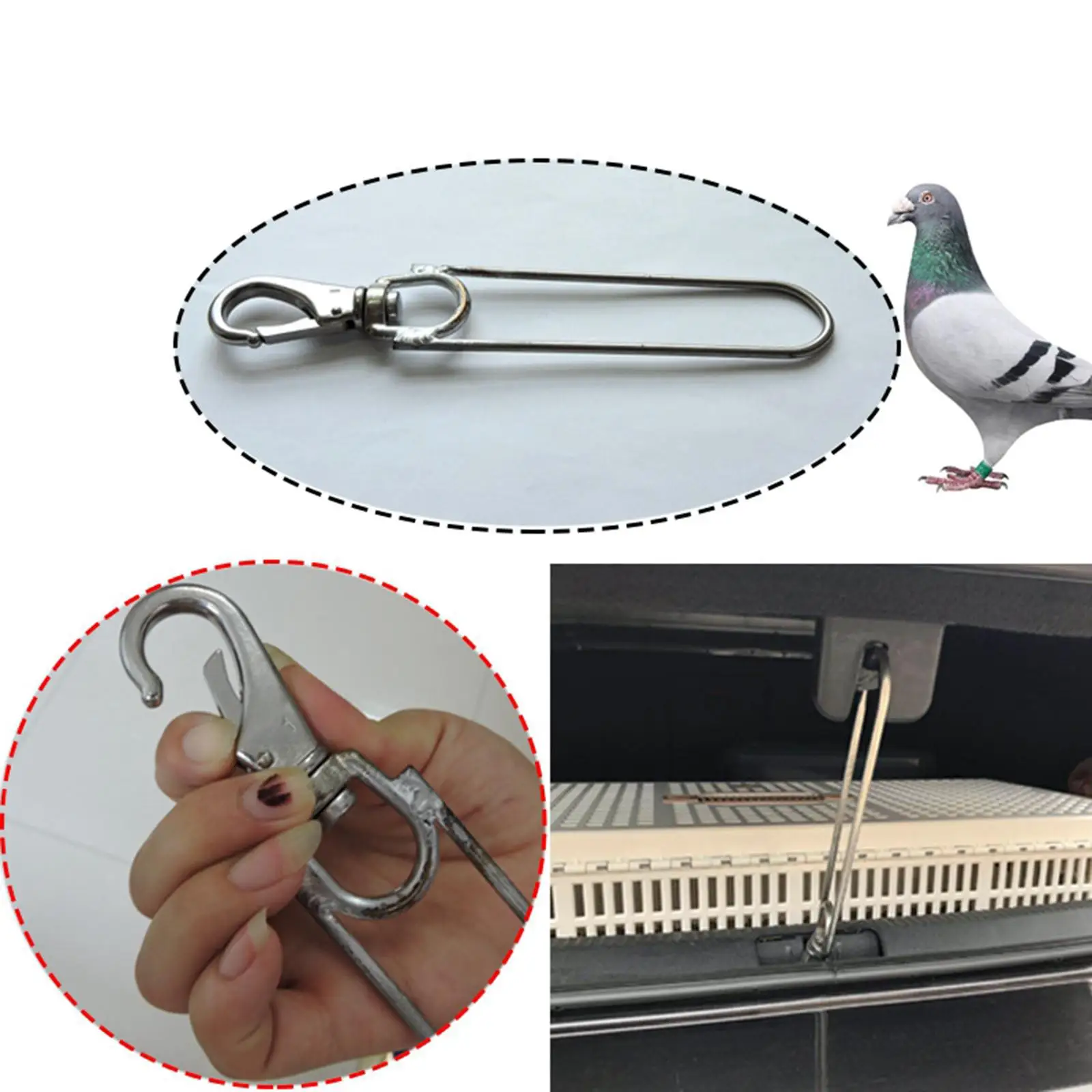 Stainless Cars Rear Cargo Support Lobster Clasp Connect Rod for Basement Heavy Duty Lid, Floor Hatch Door,Cabinet,Box,Boat