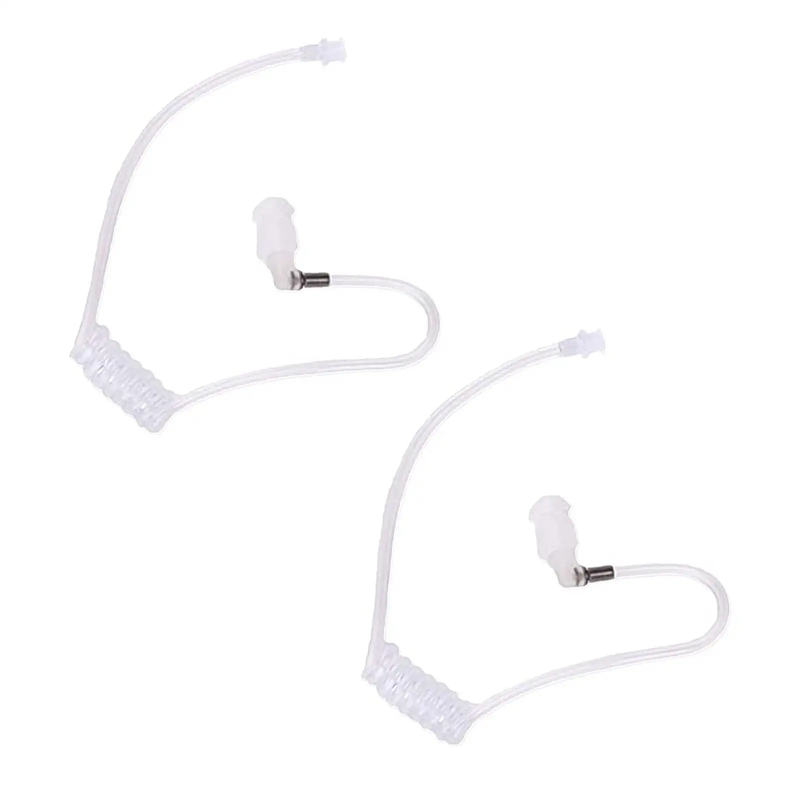 2x Replacement Acoustic Coil Tube Clear and White Easy to Be Replaced for Two Way Radio Intercom Earpiece Air Duct Headphones