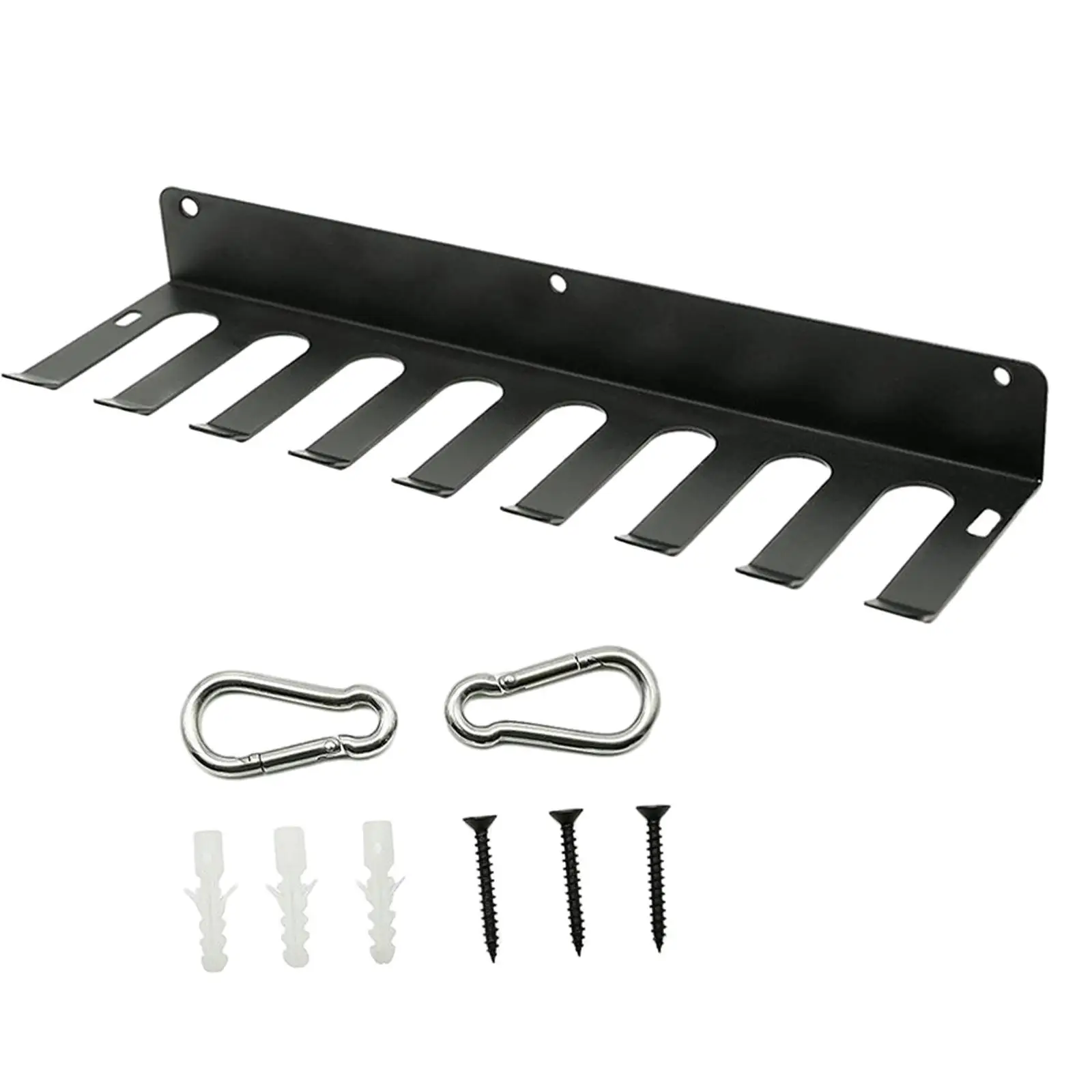 Baseball Bats Rack Wall Mount with Screws with 2 Snap Hooks Hanging Organizer