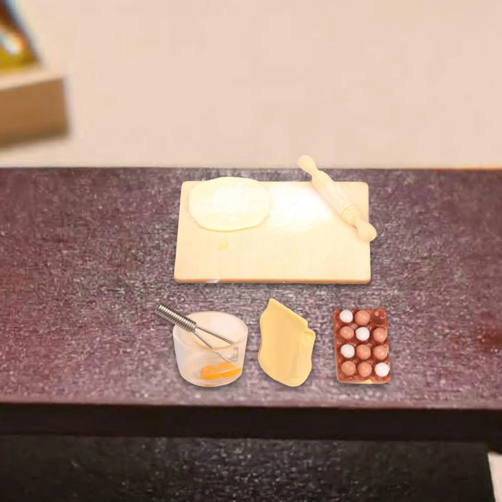 1/12 Miniature Baking Cooking Set Simulation Chopping Board Model 1:12 Miniature Dollhouse Baking Set for Restaurant Decoration