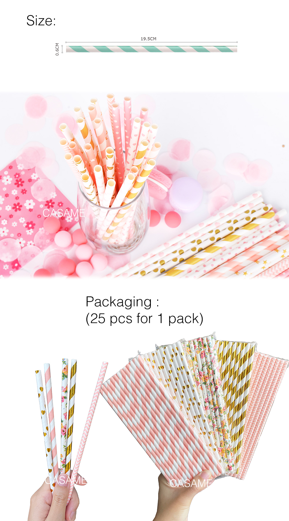 50pcs Panda Bamboo Paper Straws Birthday Party Wedding Decoration Straw Disposable Paper Drinking Straw Baby Shower