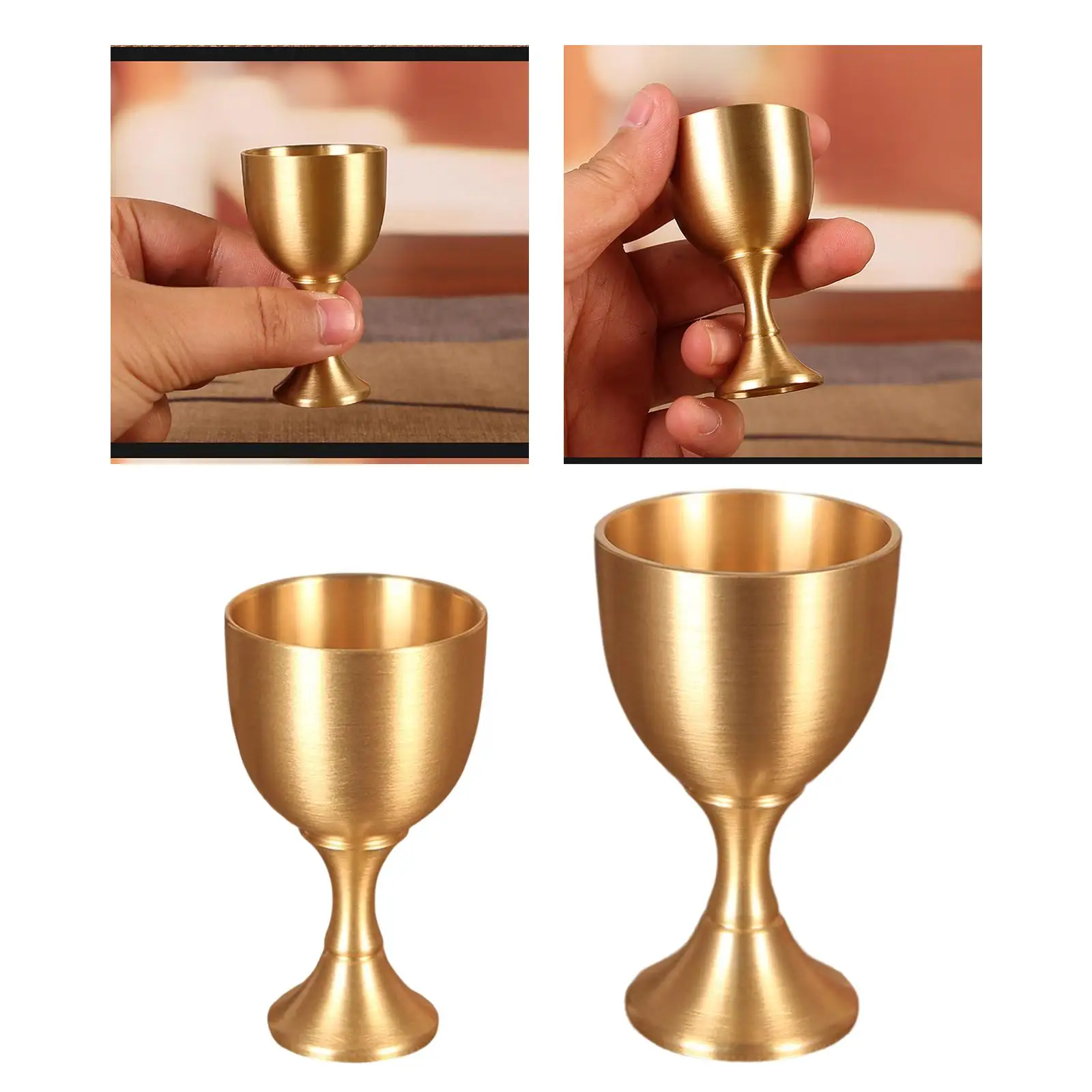 Vintage Brass  Glasses, Durable  Drinking Glasses Brass Reusable Cup  Tumbler for Beverage Party Decoration Props