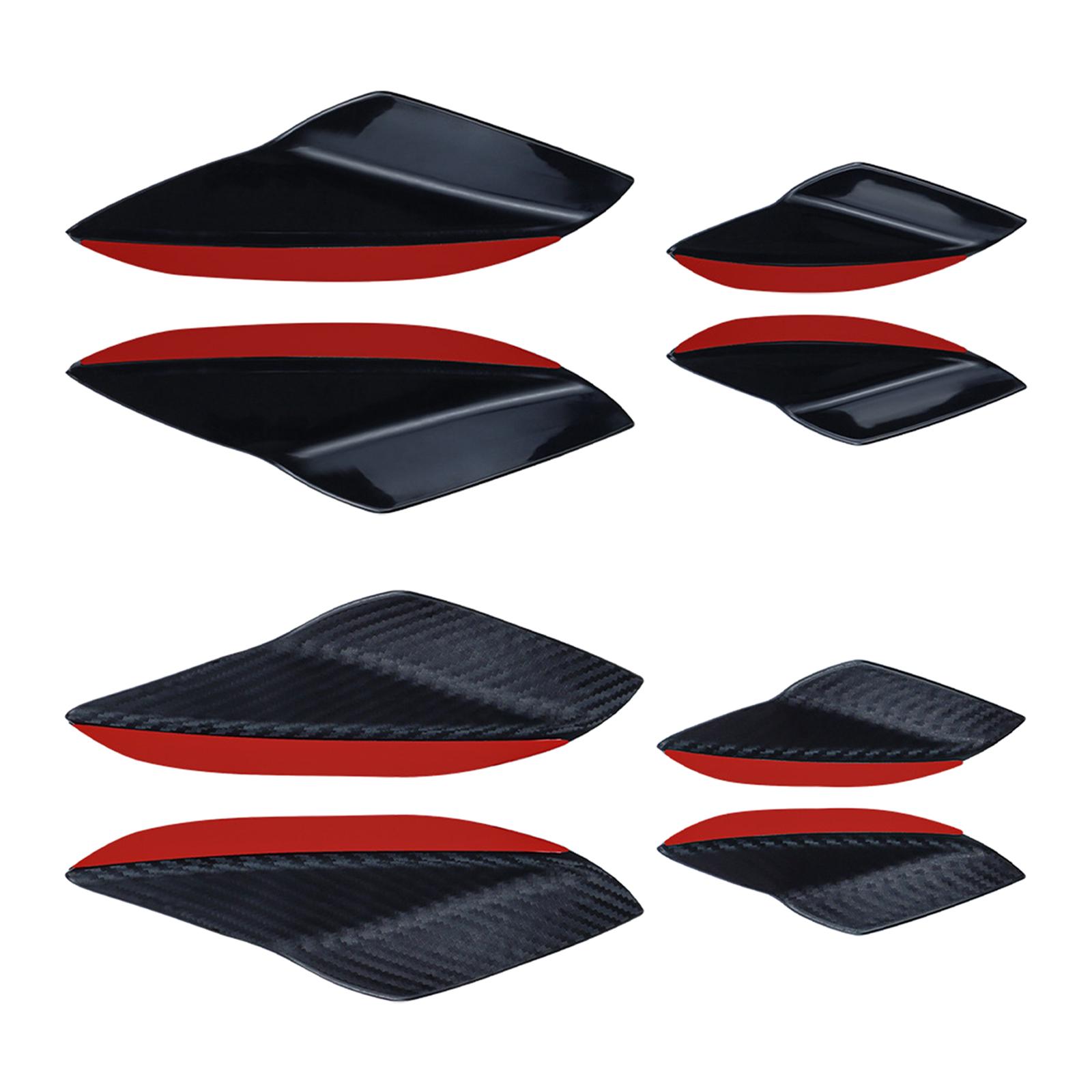 4Pcs Universal Car Spoiler Canards Kit Protective Soft Rubber Car Accessories Car Body Decoration Decals Anti Collision Strips