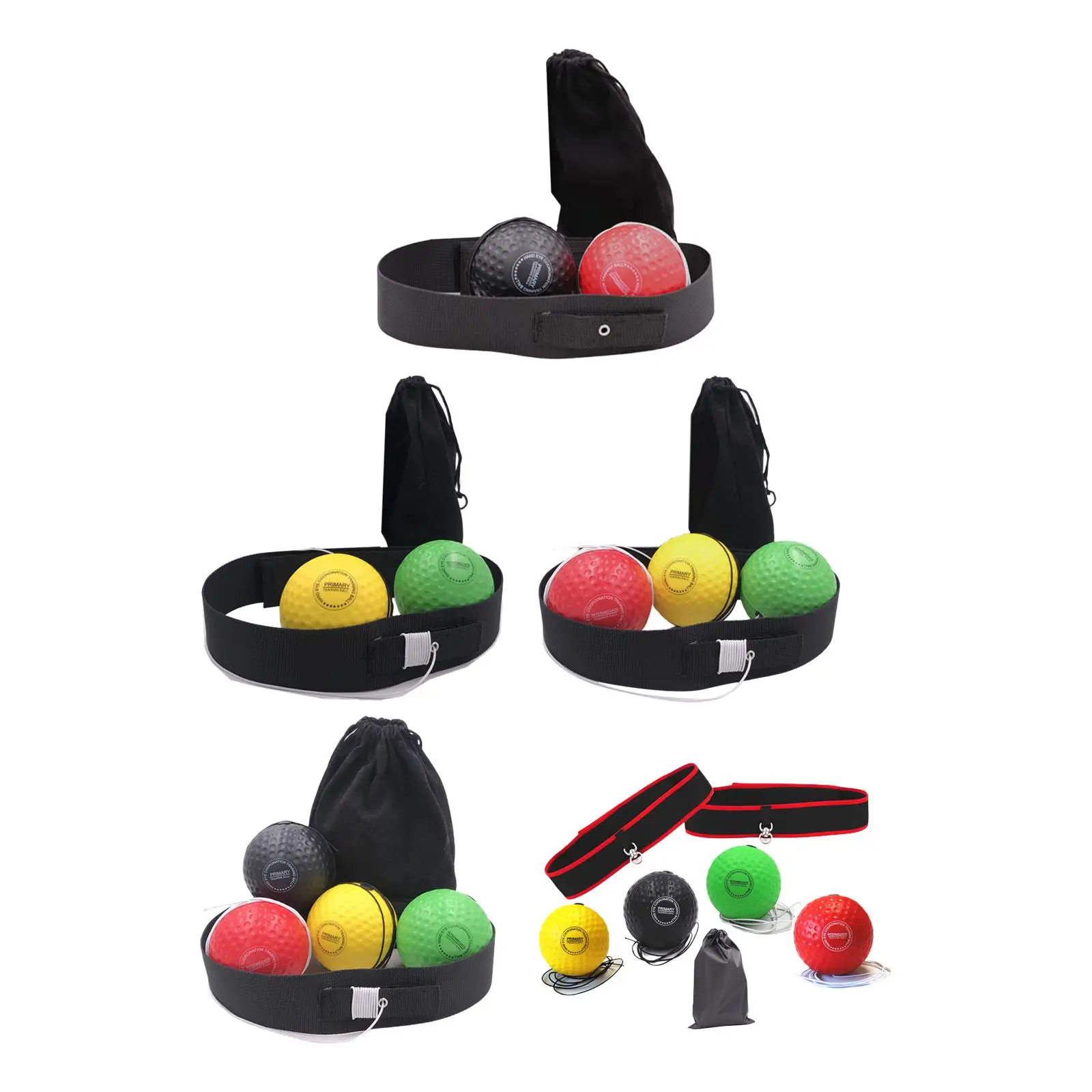 Boxing Reflex Ball Headband Hand Eye Coordination Training Improve Reaction Speed Adjustable for Exercise Fitness Adults