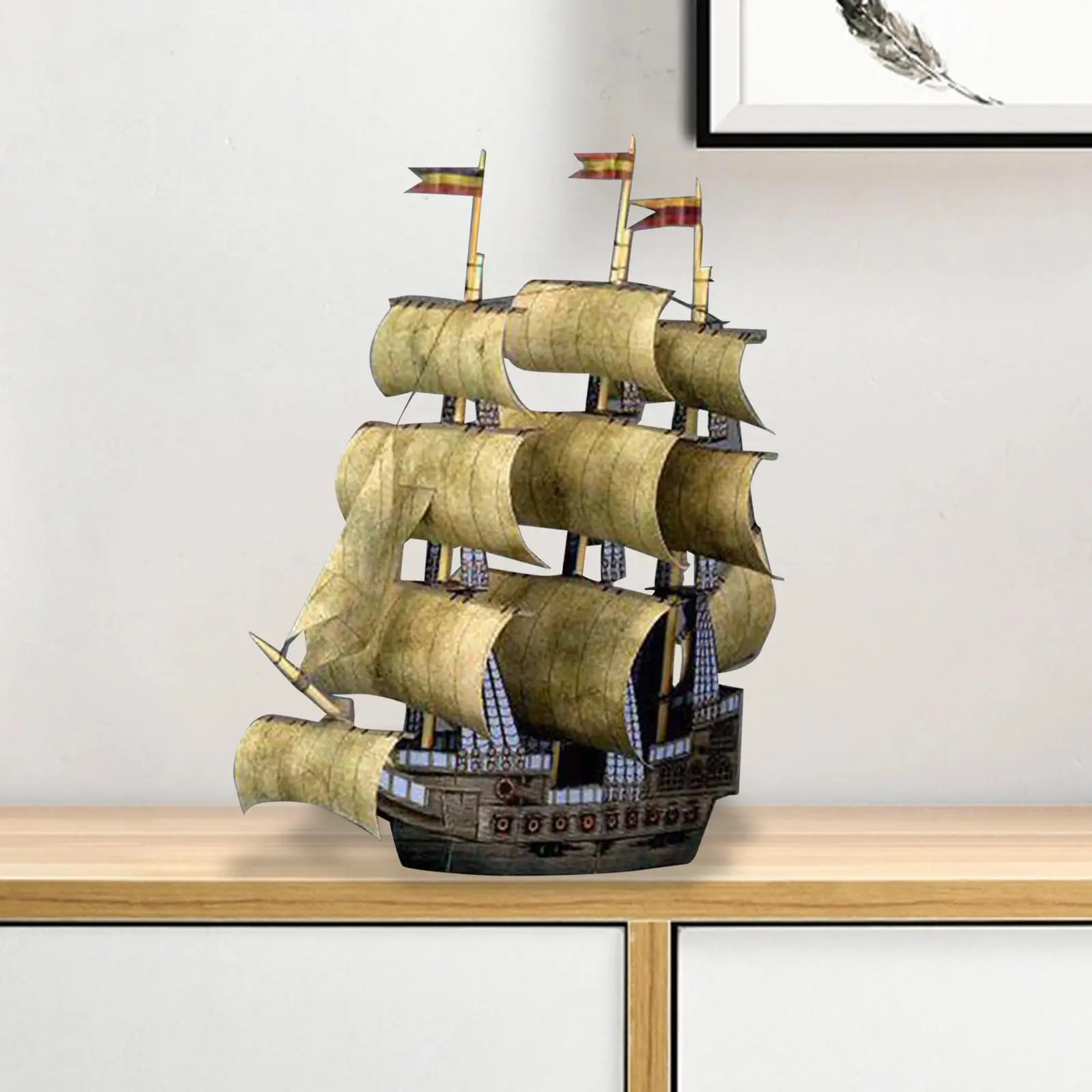 Ship and Boat Jigsaw Puzzles DIY Toys Papercraft 1:250 Vintage Style Sailing Ship Model Kits for Kids Adults Boys Children Gift