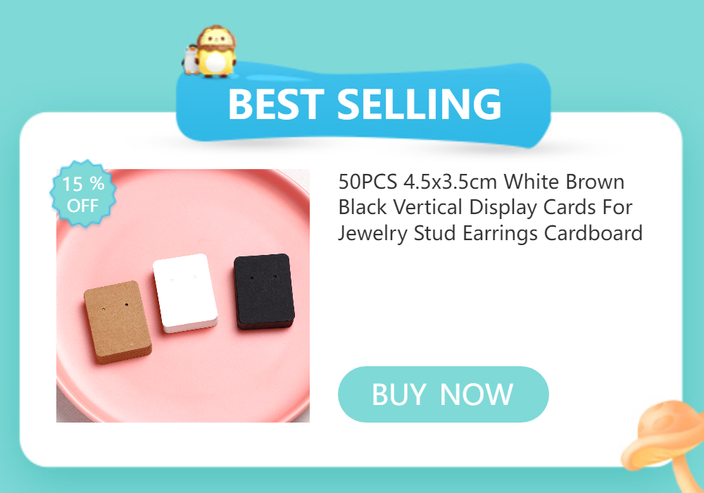 50PCS 5x5cm Square Blank Label Tags Earrings Necklace Holder Jewelry Card Packages For Small Business DIY Accessories Supplies
