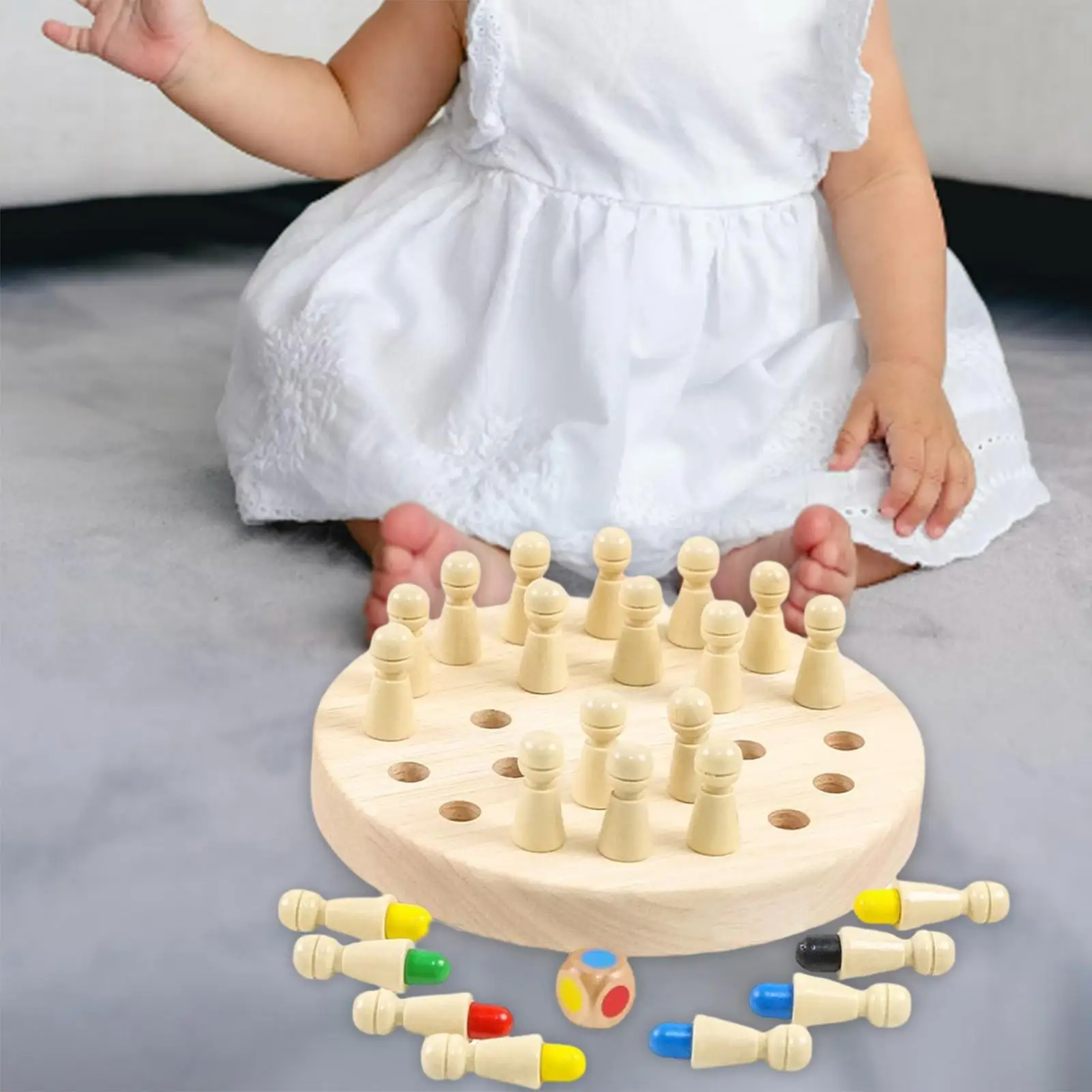 Chess Educational Toys Two Ways to Play Wood Memory Matching Game