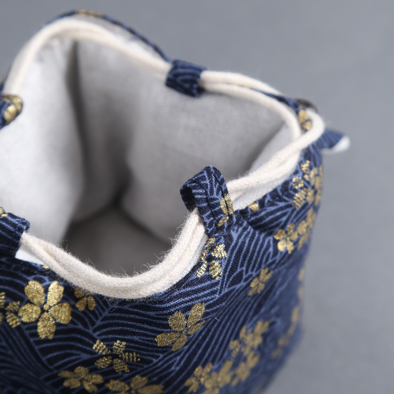 Description Picture 6 of itemTea Ceremony Utensils Cloth Bag, Travel Tea Set Storage Bag, Teacup Teapot Packing, Fabric Drawstring Bag