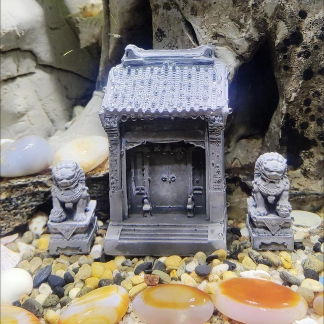 Temple Asiatique sur rocher - Décorations Aquarium