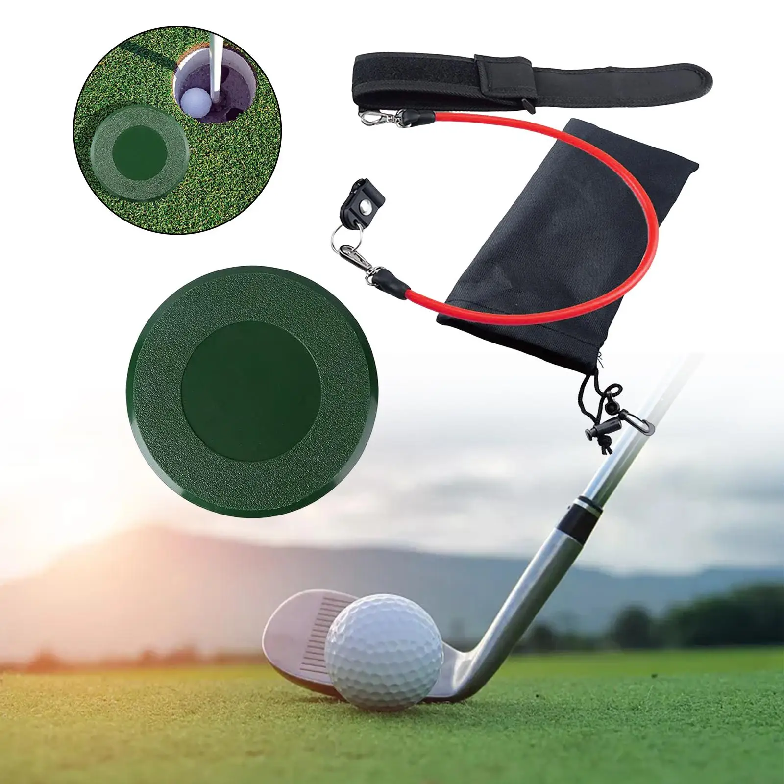Golf Swing Trainer Training Aid Golf Hole Cup Cover Gesture Alignment Training Position Correction for Golf Club Equipment
