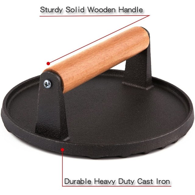 Weighted Cooking Grill Press Heavy-Duty Rectangle Steak Press With A Wooden  Handle BBQ And Cooking Accessories For Travel - AliExpress