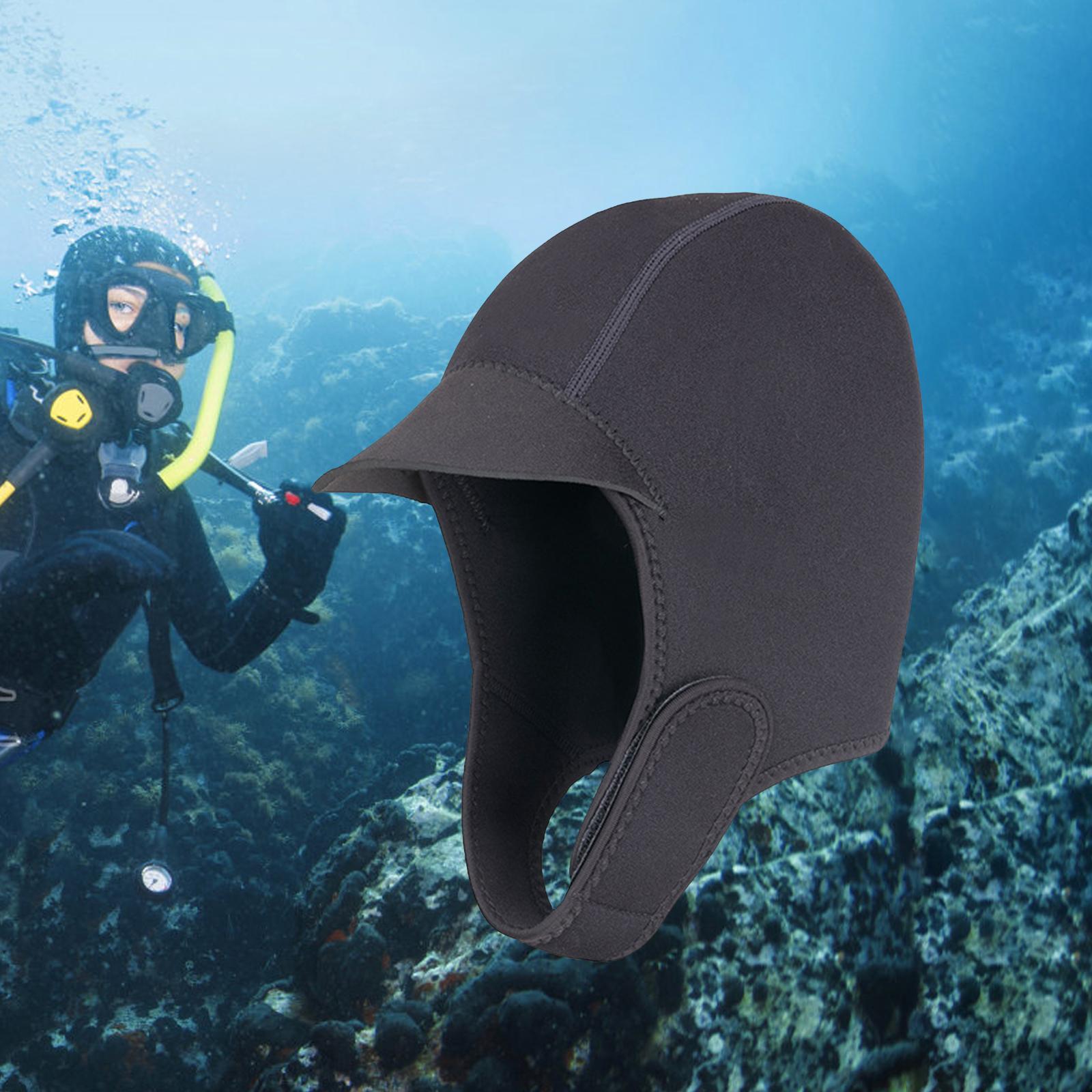 2mm Neoprene Wetsuit Hood Head Cover Waterproof Diving Hood Cap Swimming Hat for Underwater Canoeing Surfing Snorkeling Sailing