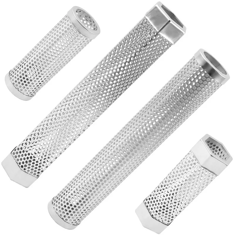 Description Picture 2 of itemBBQ Stainless Steel Perforated Mesh Smoker Tube Filter Gadget Hot Cold Smoking  BBQ Smoked Spice Tube