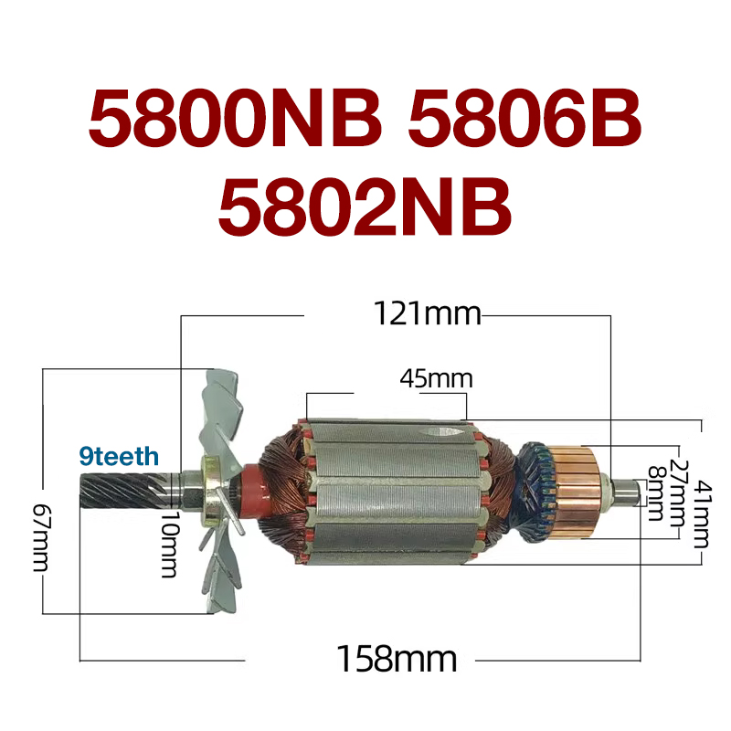 Armadura Rotor Stator para Makita 5800NB 5806B