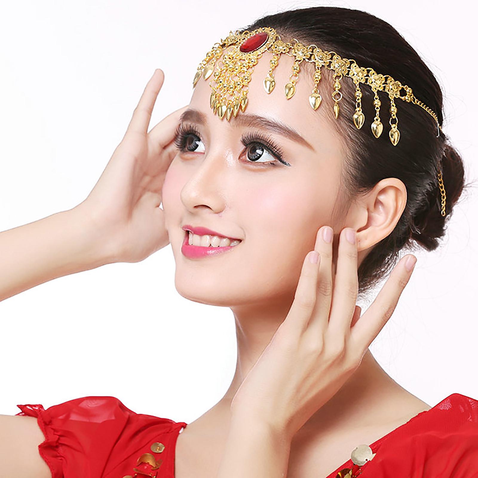 Belly Dance Headband Forehead Hair Accessory Tribal Jewelry Headdress for Women Girls