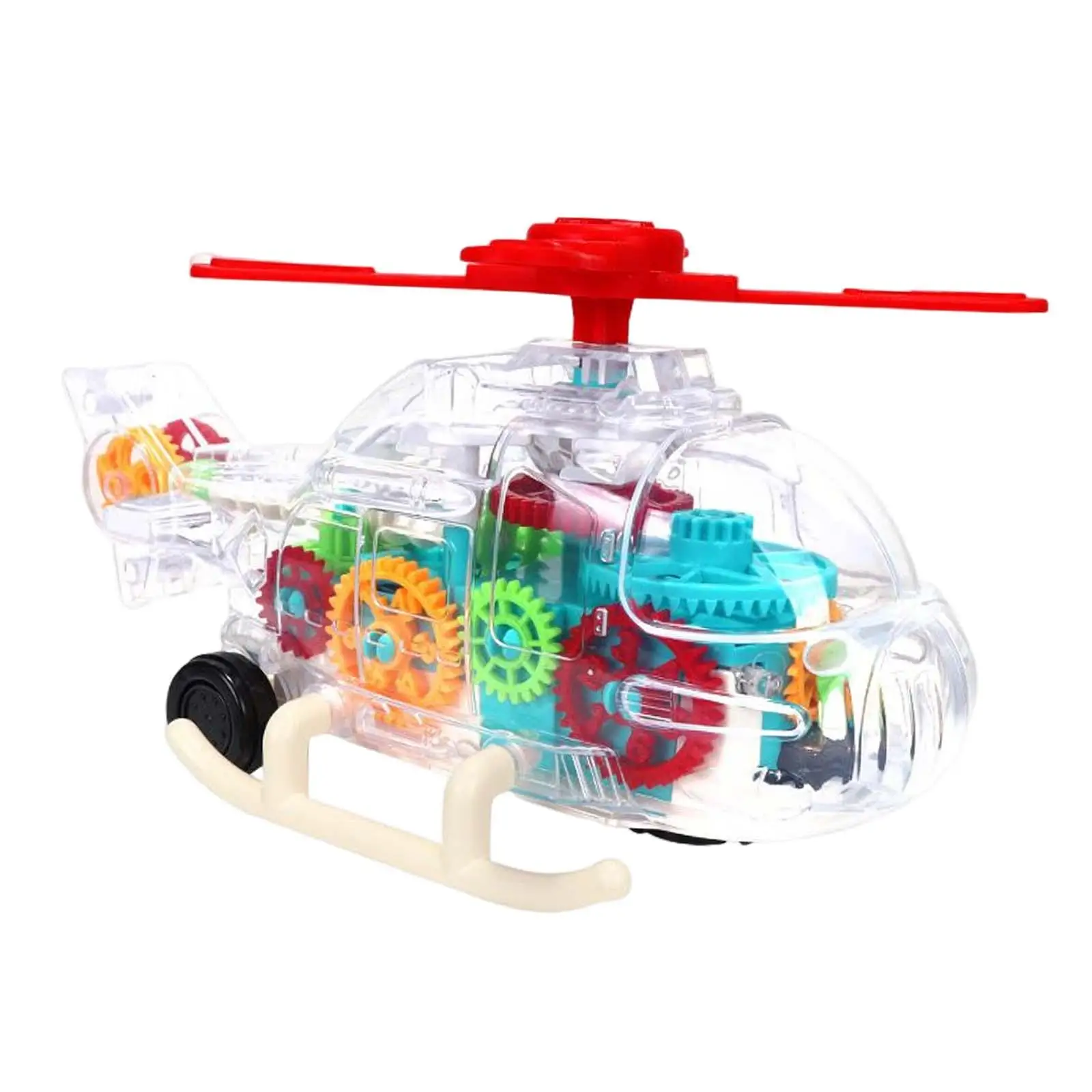 Mechanical Gear Helicopter Toy with Lights with Moving Gears Interactive Toys for Children Kids Toddlers Girls Birthday Gifts