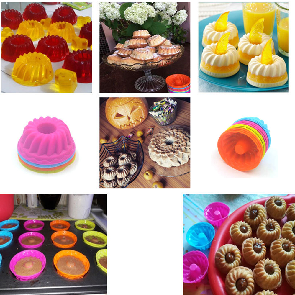 Description Picture 5 of item12 Pieces/Set Of Silicone Cake Mold Round Muffin Cup Cake Baking Mold Kitchen Cooking Bakeware Making Diy Cake Decoration Tool