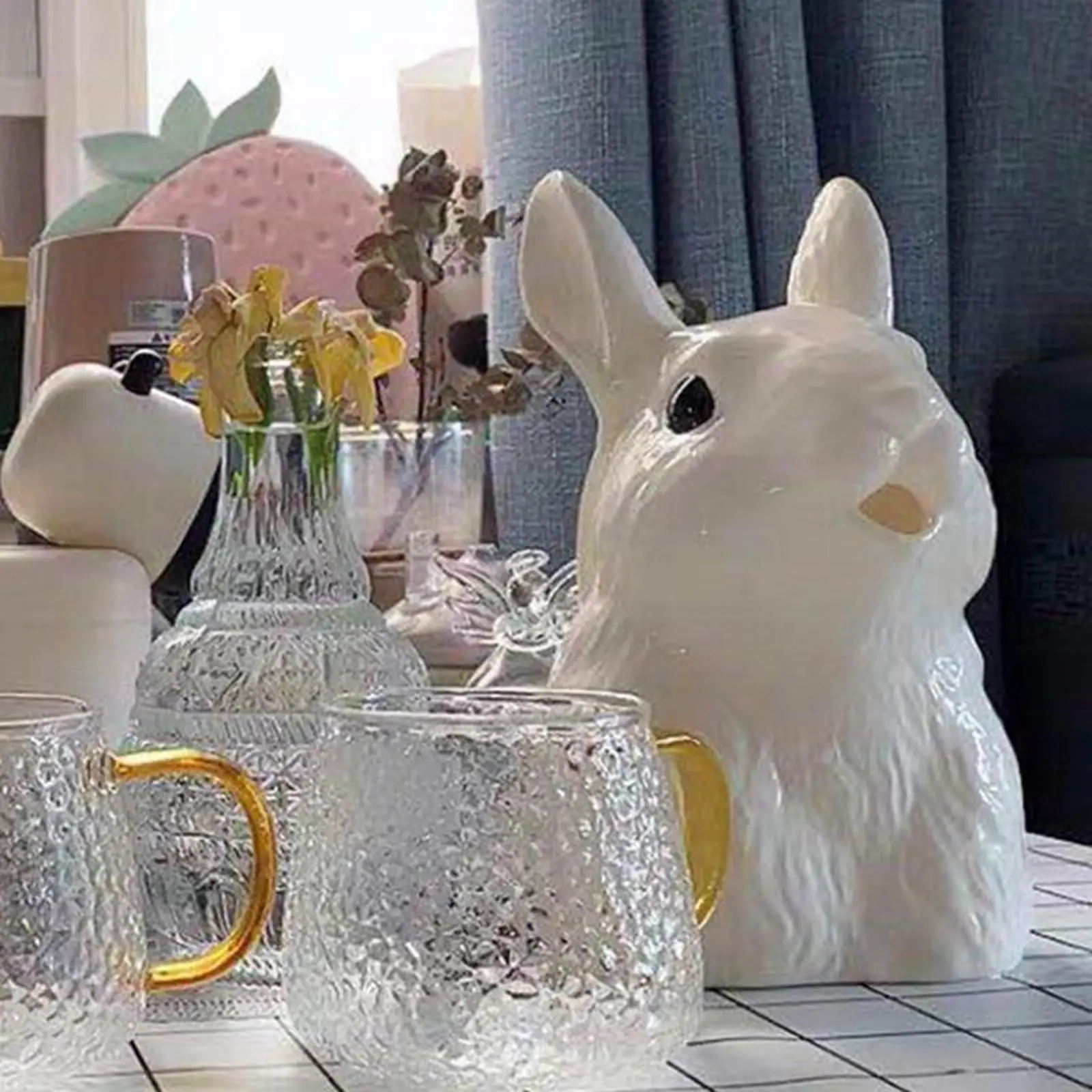 Ceramics Watering Can Rabbit Shape Garden Easter Nordic Houseplants Garden Tool Flower Bonsai Kettle Jar Flower Vase