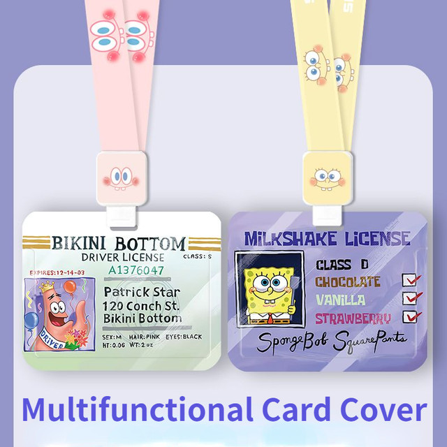 SpongeBob Patrick Star Retractable Card Holder Cartoon Anime Nurse