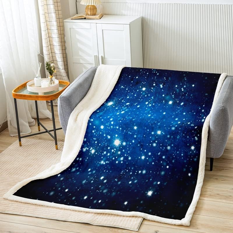 Title 1, Galaxy Fleece Throw Blanket Outer Space Plush B...