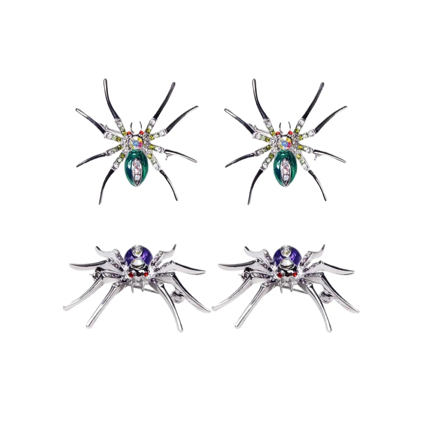 Spider Brooch Dress Clip Alloy Metal Crystal Rhinestone Pins New
