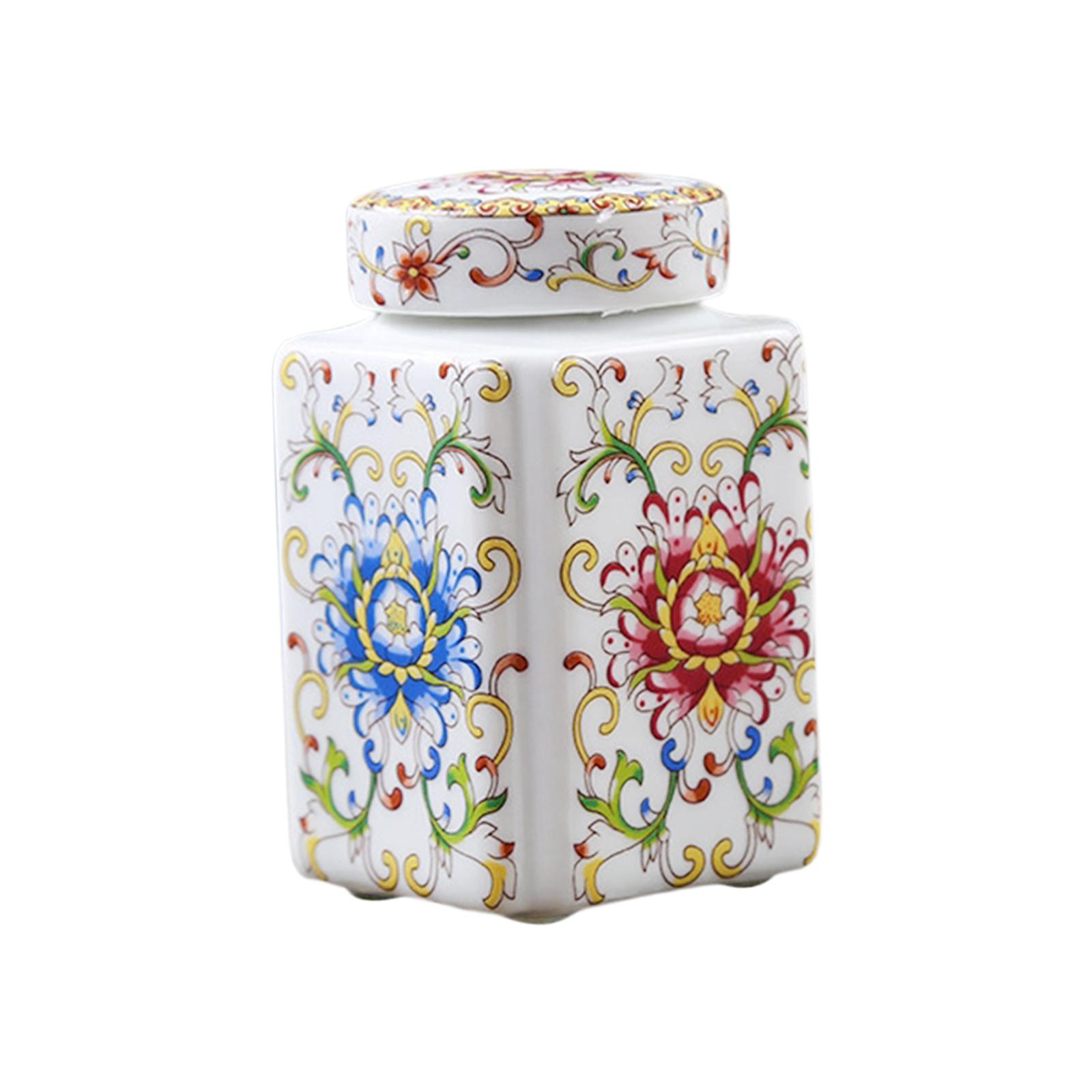 Ceramic Ginger Jar Decorative Ceramic Flower Vase Tea Storage Chinese Porcelain Temple Jar for Home Party Office Desk Decoration Ceramic Ginger Jar Decorative Ceramic Flower Vase Tea Storage Chinese Porcelain Temple Jar for Home Party Office Desk Decoration