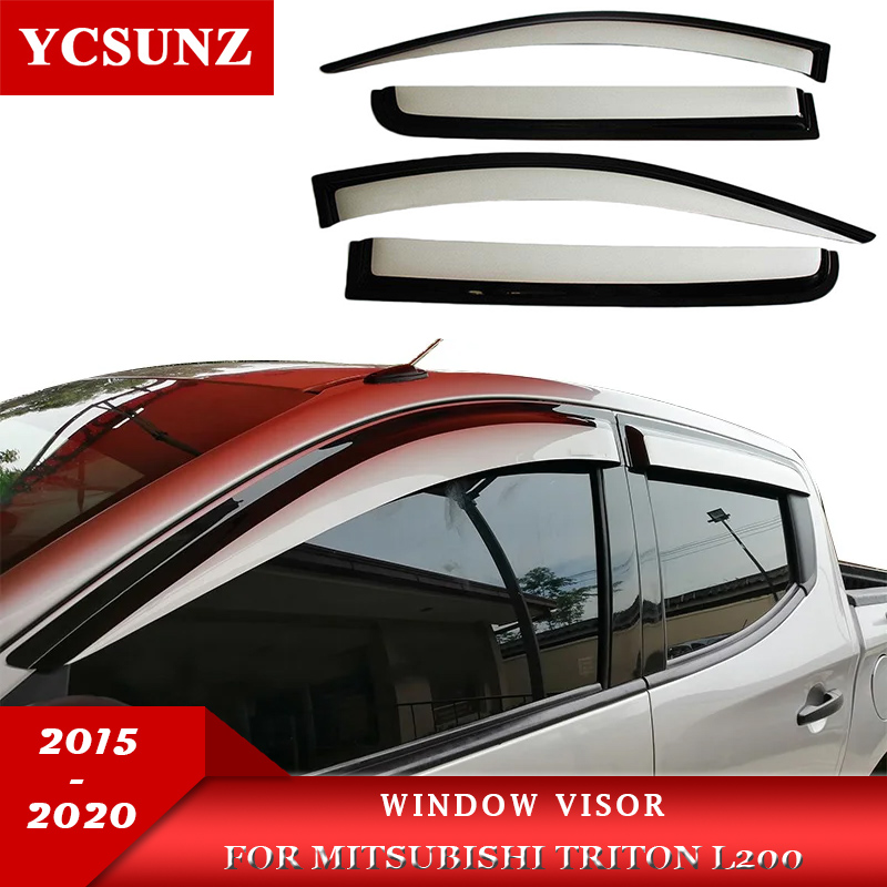 Auto Clover Chrome Wind Deflectors for Mitsubishi L200 20062015 Double