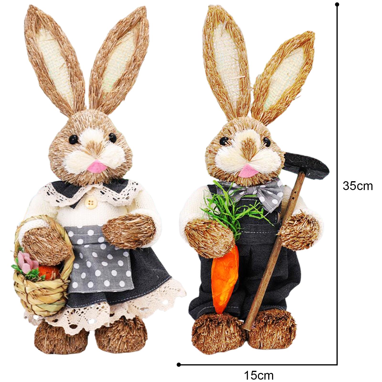 4 Easter Rabbit Decoration Bunny Figurines Photo Props Garden Indoor