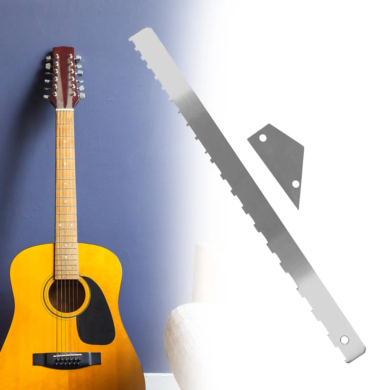 Multipurpose Guitar Neck  Ruler Stainless Steel String Action Gauge Luthiers Bass Guitar Neck Measuring Ruler for Mandolin