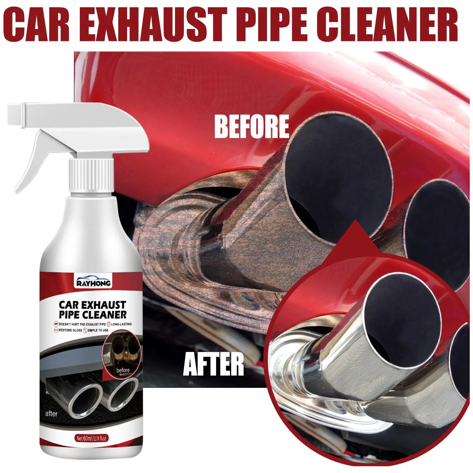 Car Care Cleaning Decarbonization Metal Pipe Derusting spray Exhaust Pipe Cleaner