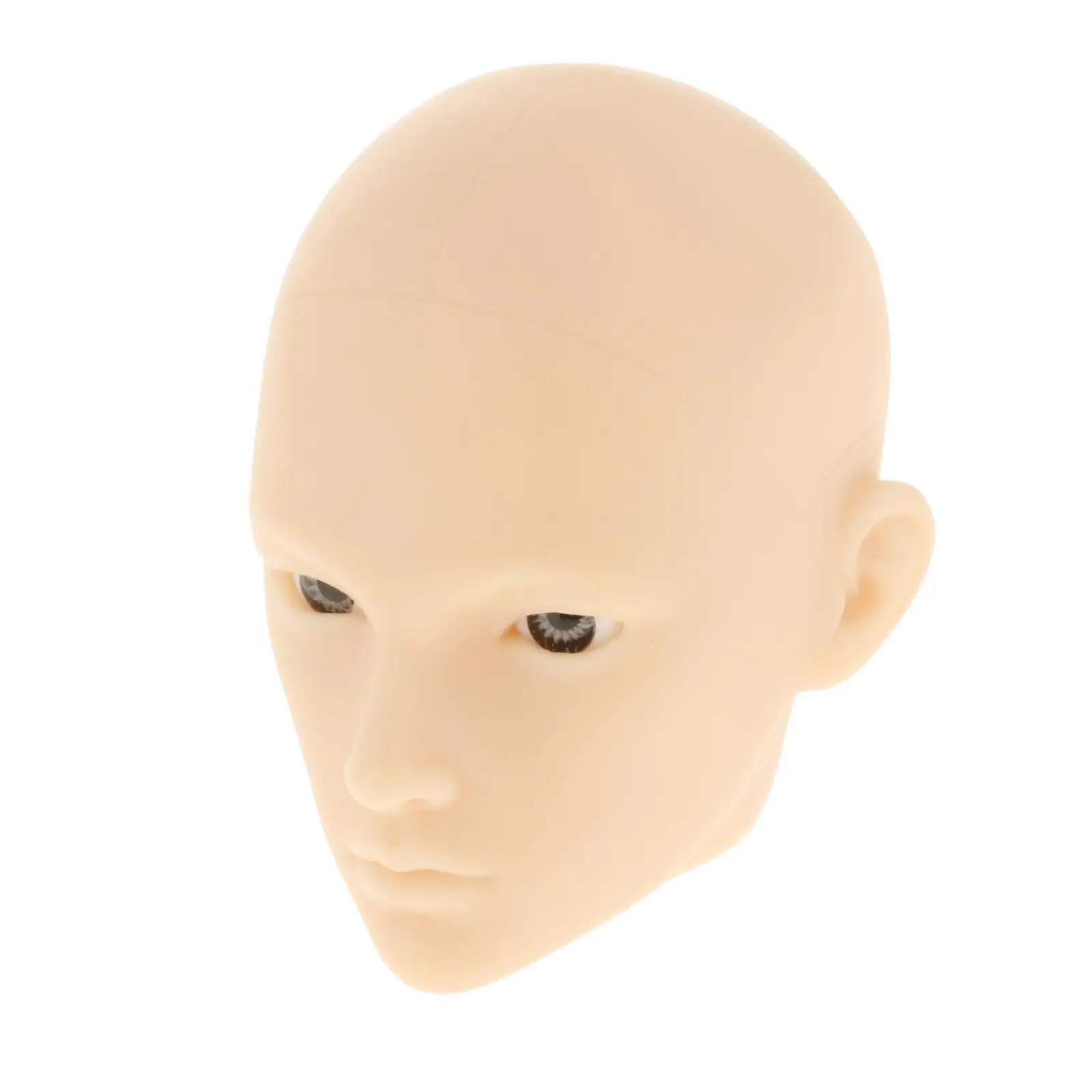 PVC 1/6  Doll Head Mold with Grey Eyes Replacements Repair Accessory