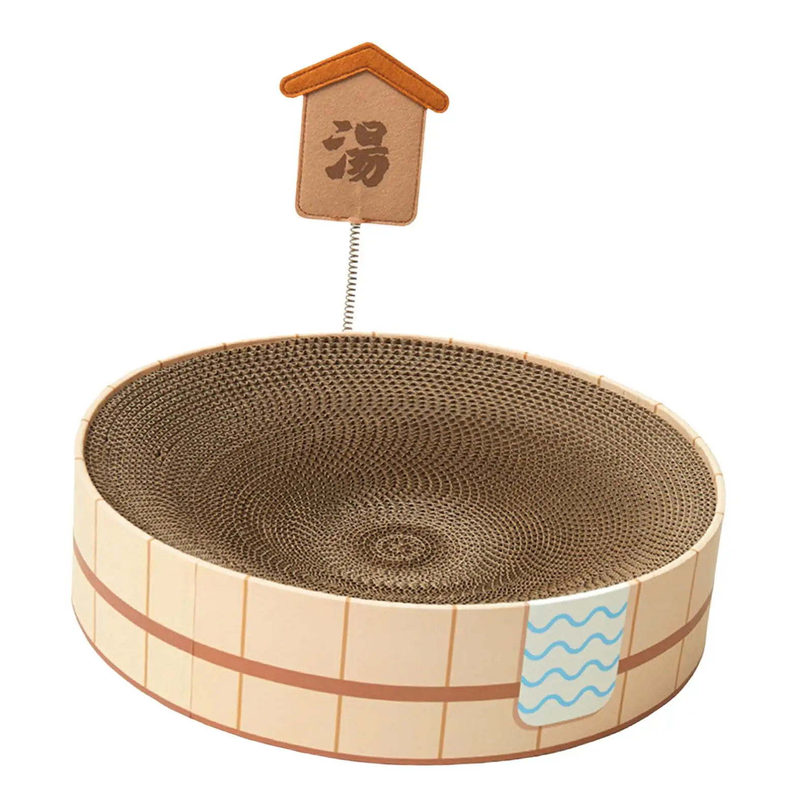 Round Cat Scratcher Cardboard Lounge Bed Cat Scratcher Bowl Sofa Corrugated Scratch Pad for Small Medium Large Cats Playing