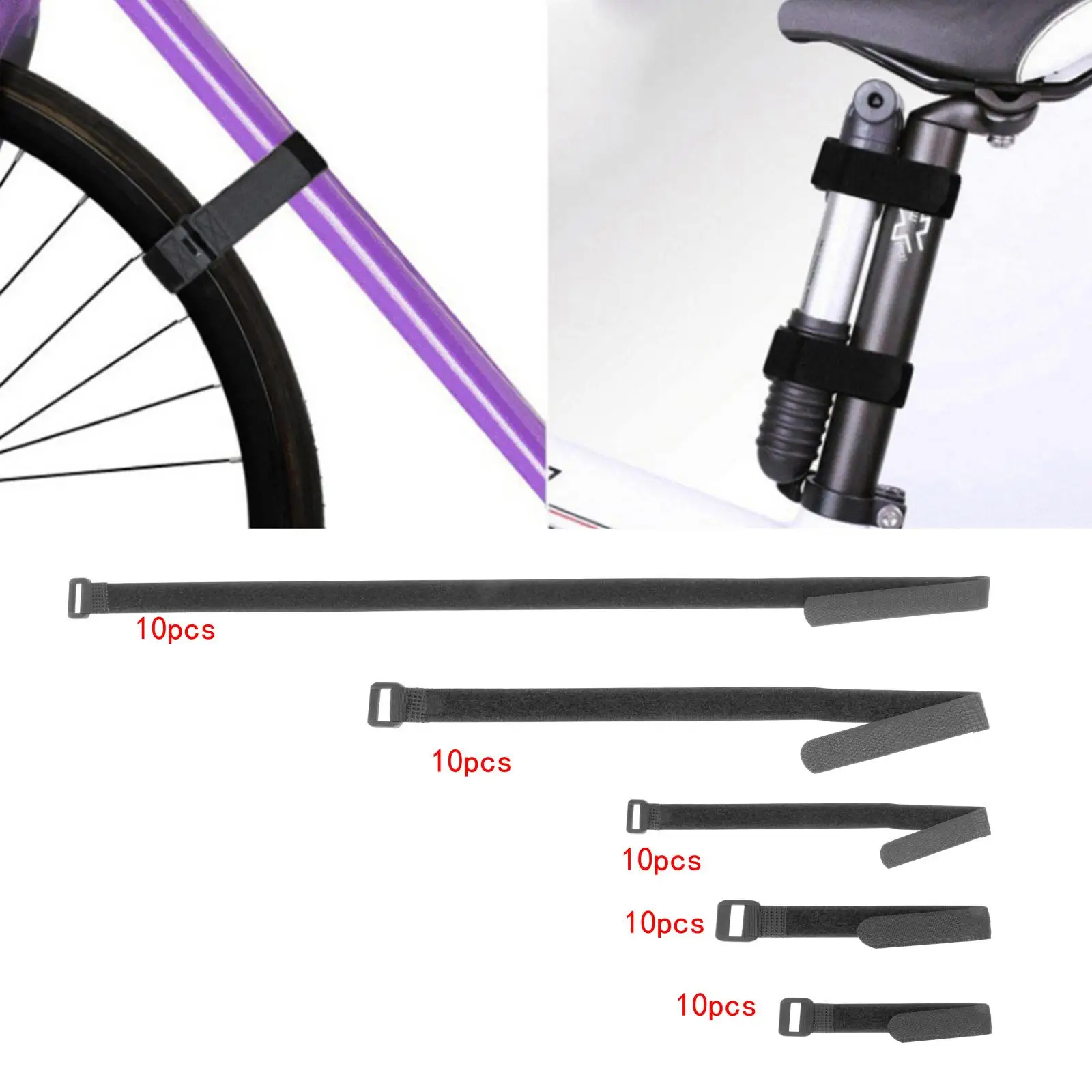 10 Pieces Bike Wheel Stabilizer Straps Fastening Stronger Bicycle Roof Rack Tie Down Belts