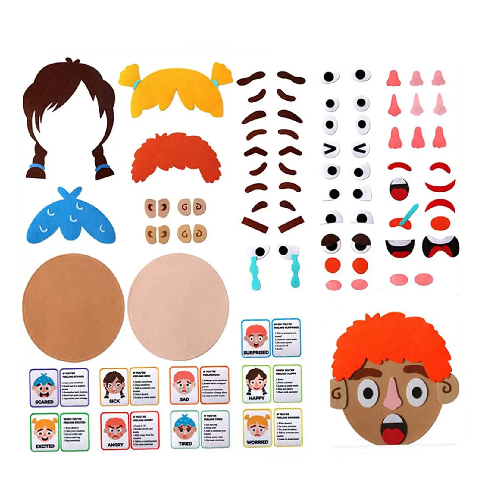 Social Emotional Learning Toy Learn about Emotions Learning Make A Funny Faces Stickers Games Educational Toy for Toddlers Girls