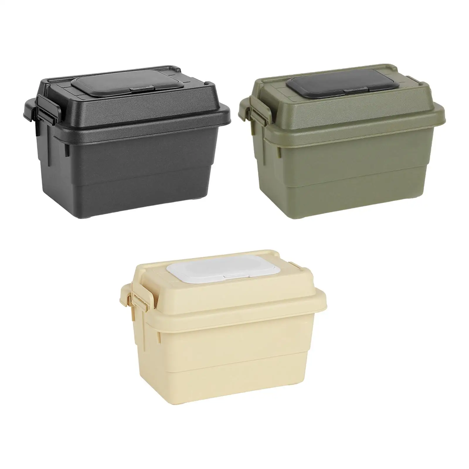 Camping Storage Box Sundries Multifunctional Waterproof Thicken Tissue Box with Lid for Car Grocery BBQ Backpacking Traveling