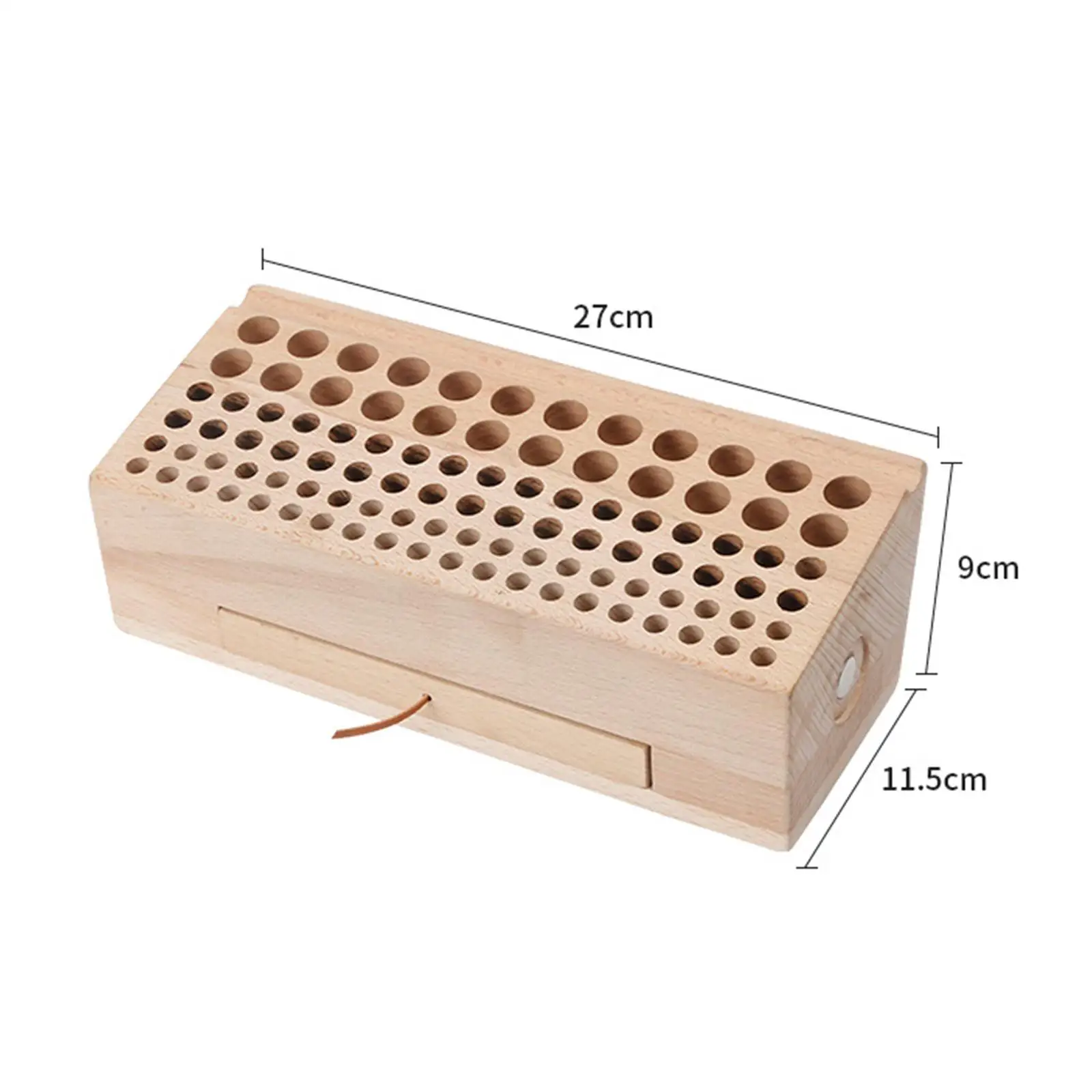 Wooden Leathercraft Tool Stand Rack with Drawer Professional Painting Brush Holder Portable Stamp Making Holder for Punch Tools