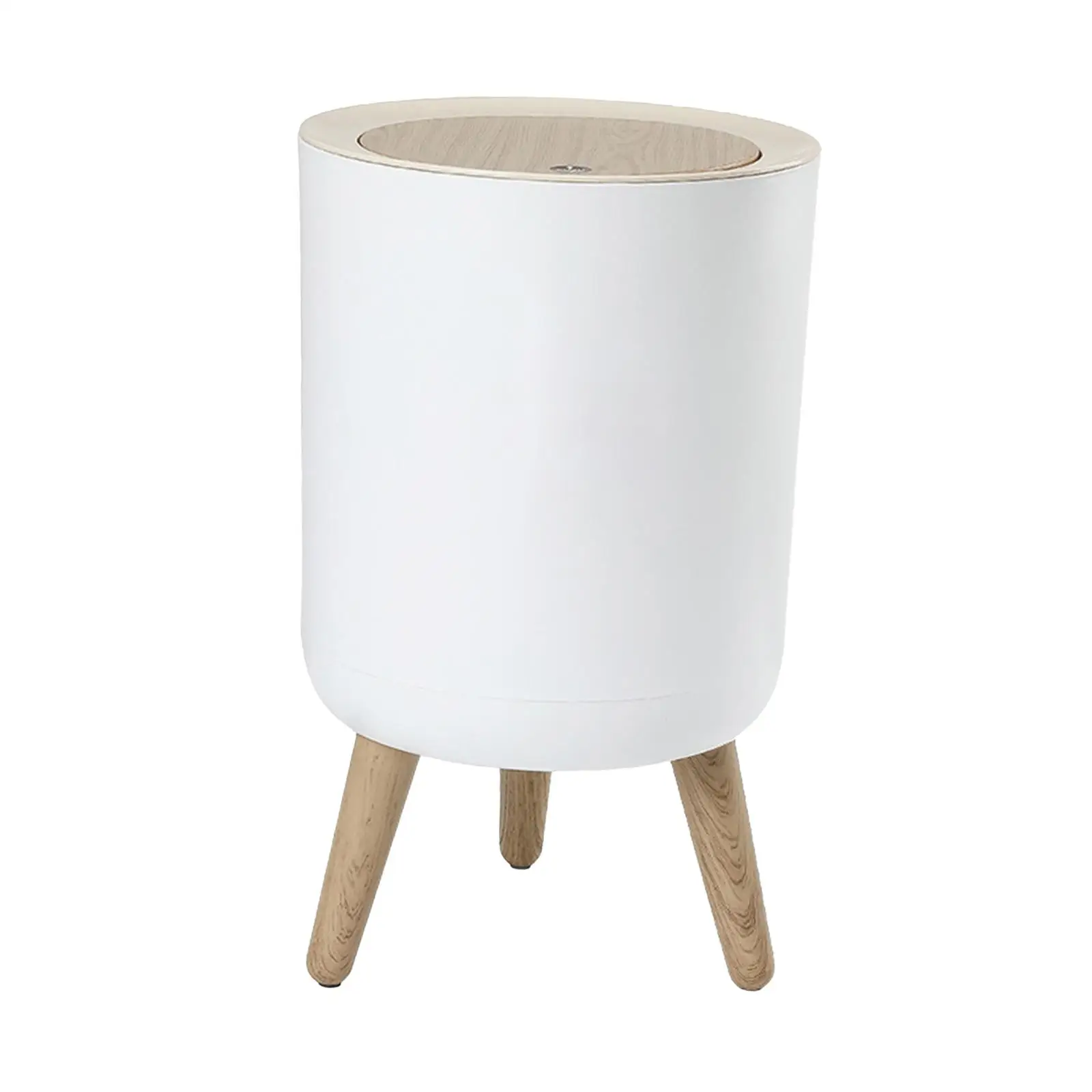 Trash Can Nordic High Foot Dustbin with Press Cover Trash Can Bin for Living