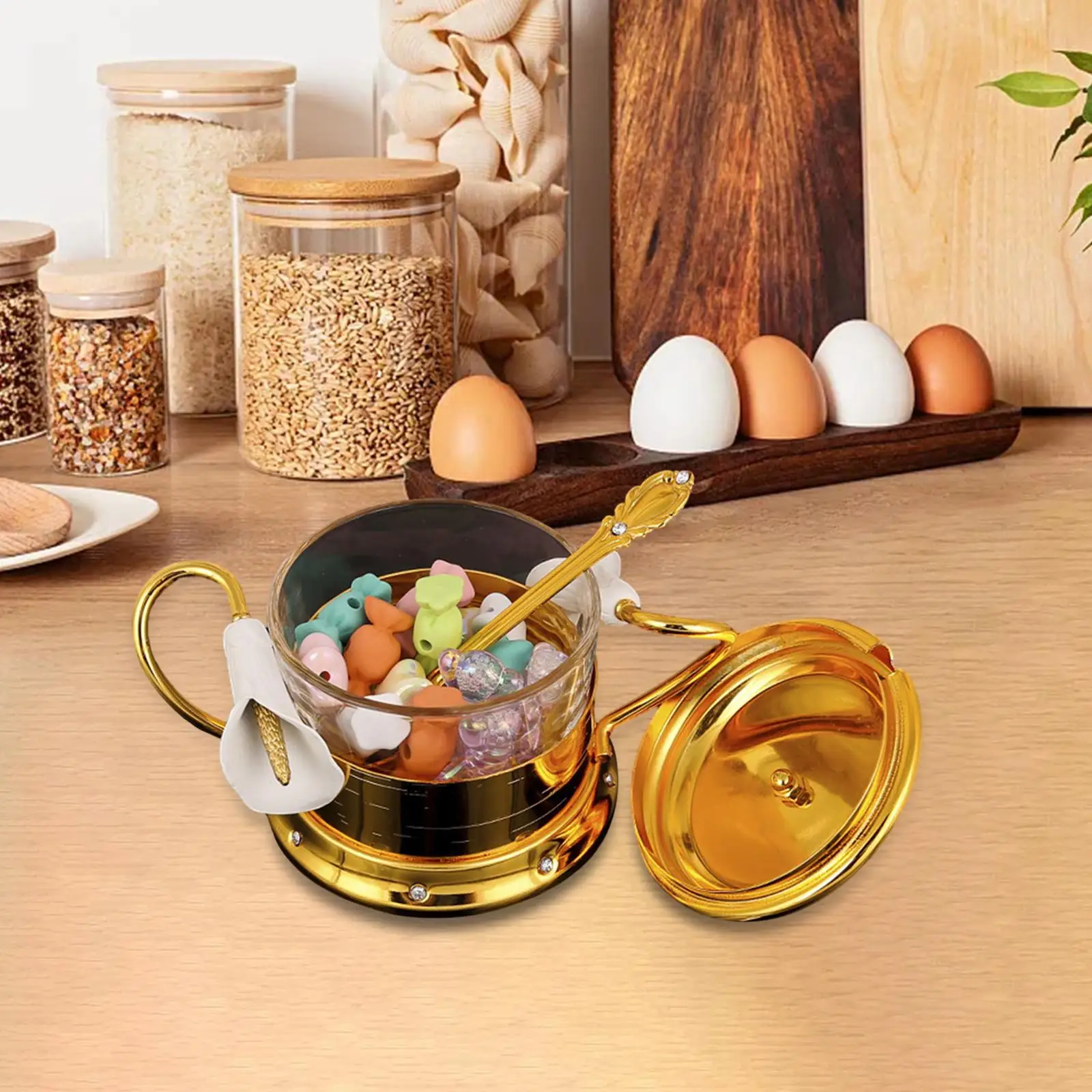 Seasoning Pot Spice Storage Container Condiment Pot Exquisite Multipurpose Honey Jar for Kitchen Dining Room Wedding Home Party
