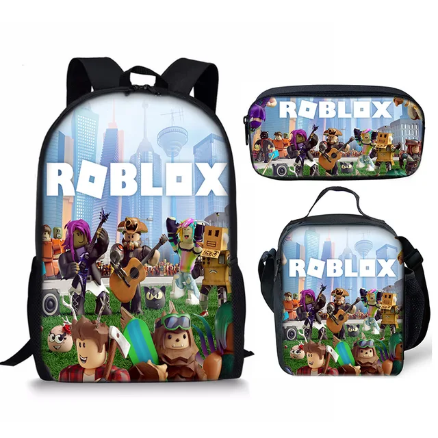 Lunch Bag-Robot) Roblox Backpack Lunch Bag Box Pencil Pouch Large