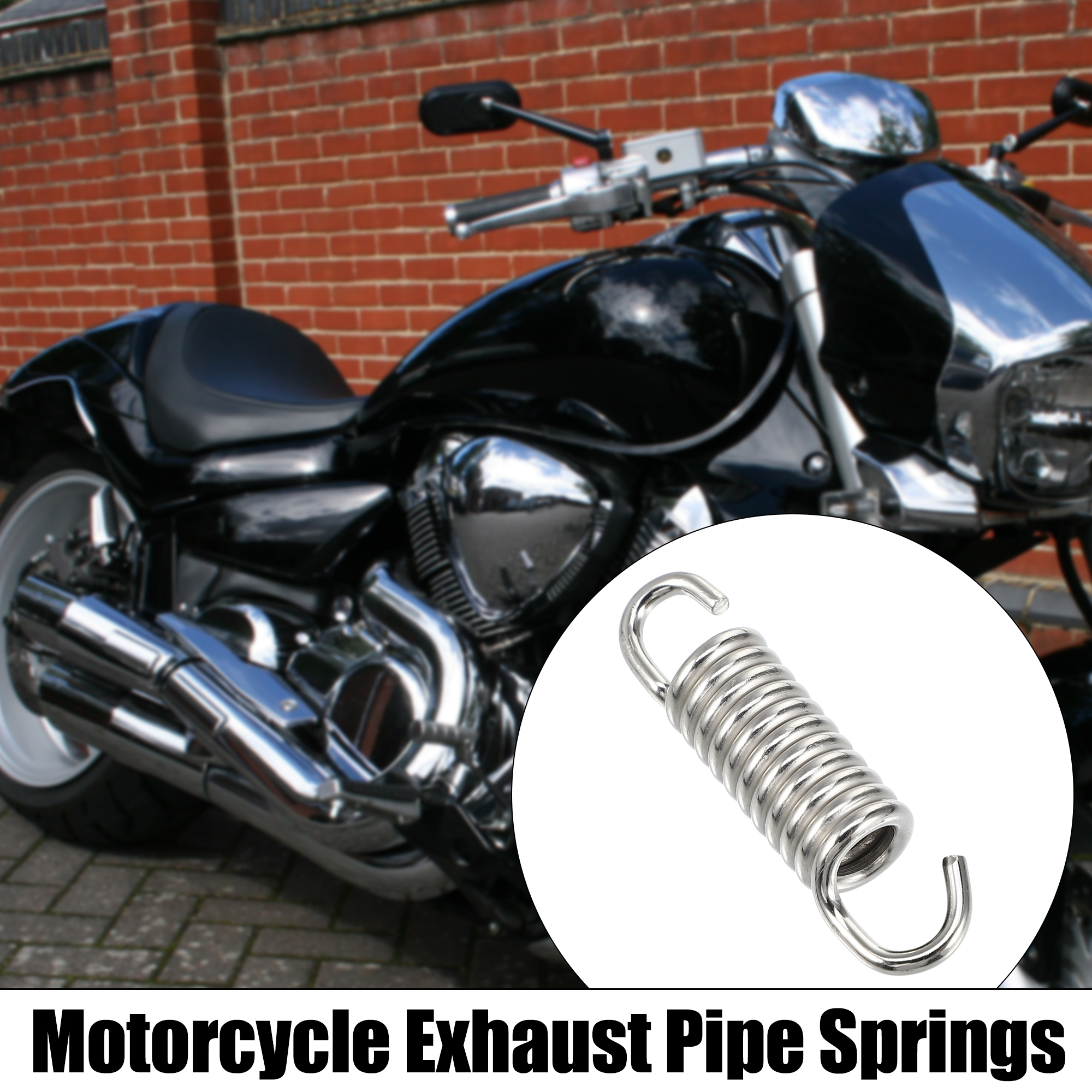 Motoforti 2/4/6 Stück 43 mm Motorräder Universal Auspuffrohr Feder Edelstahl Auspuffrohr Federhaken Modifiziertes Zubehör – Detail 1