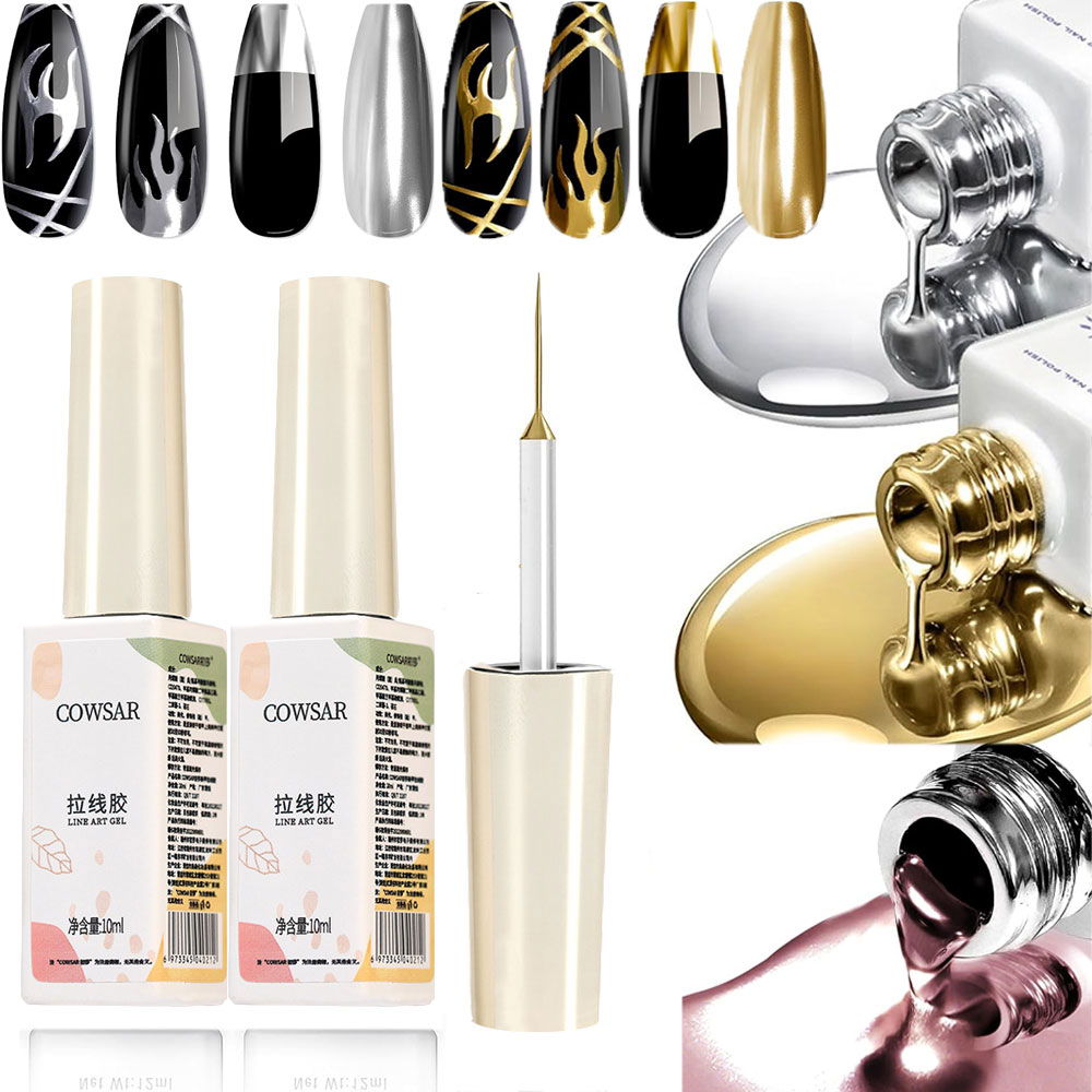 Best of 10ml 5D Metallic Painting Nail Gel Silver / Gold Liner Polish Mirror Chrome Effect Gel Nail Polish Soak Off UV / LED Drawing Gel DIY Reviews & Tips