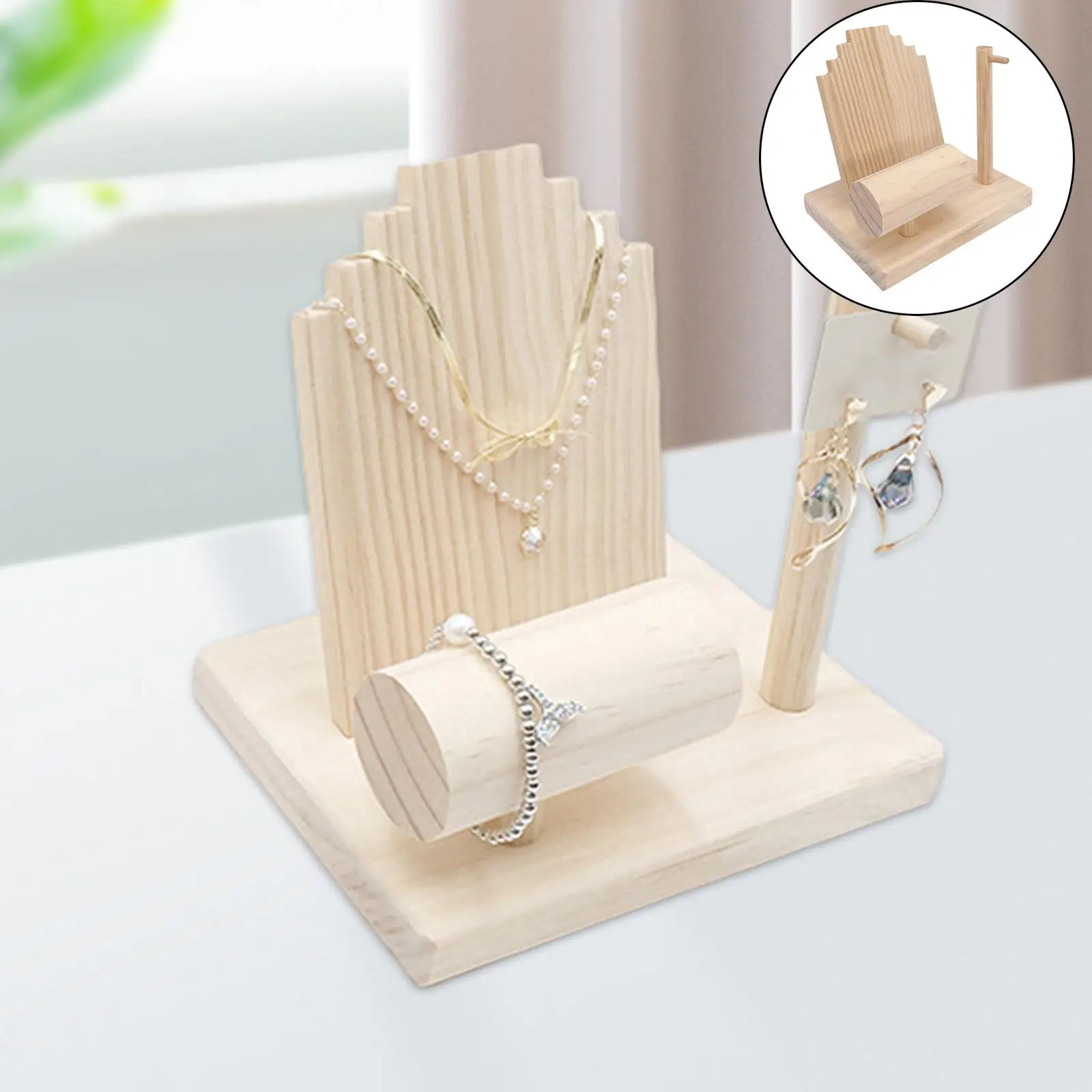 Solid Wood Jewelry Display  Decoration Showcase for Home Necklace Watch