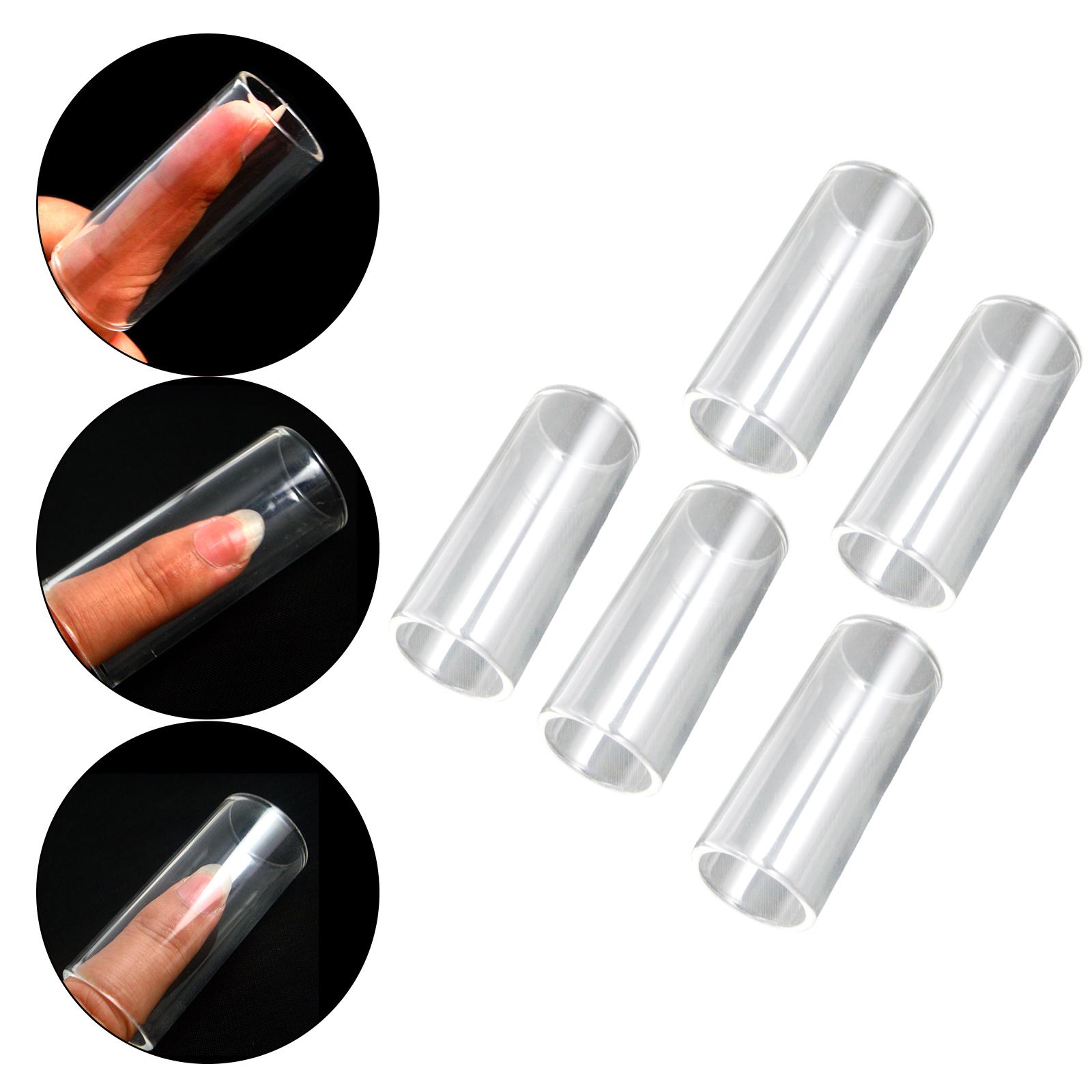 5 Pieces Slide Bottles Transparent 61mm Bright Sound for Bass Slide Guitar