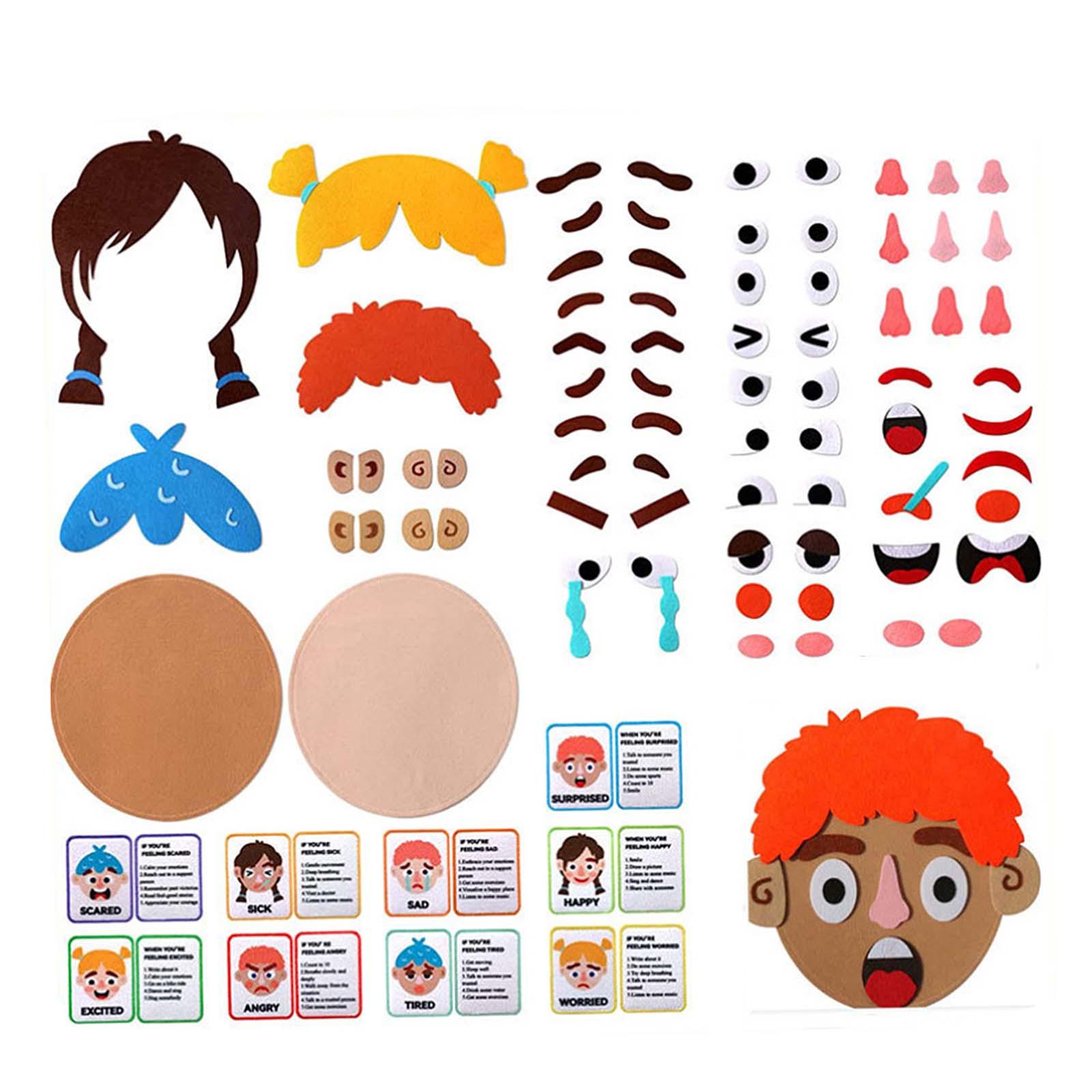 Kids Social Emotional Learning Learning Social Skills Learn about Emotions Make A Funny Faces Stickers Games for Children Boys